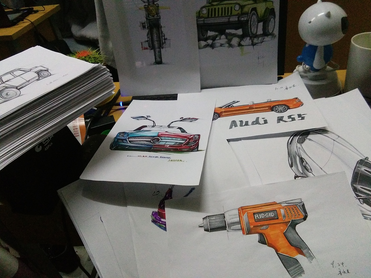 Hand drawn products，Design hand drawn，sketch，Hand drawn car，Line，marker pen，