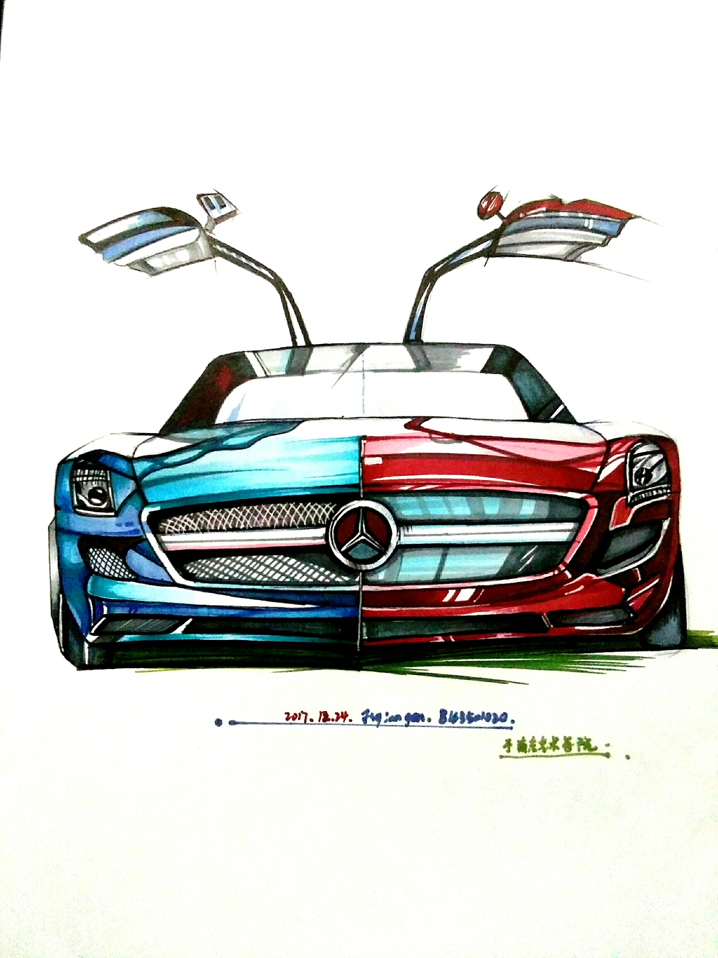 Hand drawn products，Design hand drawn，sketch，Hand drawn car，Line，marker pen，