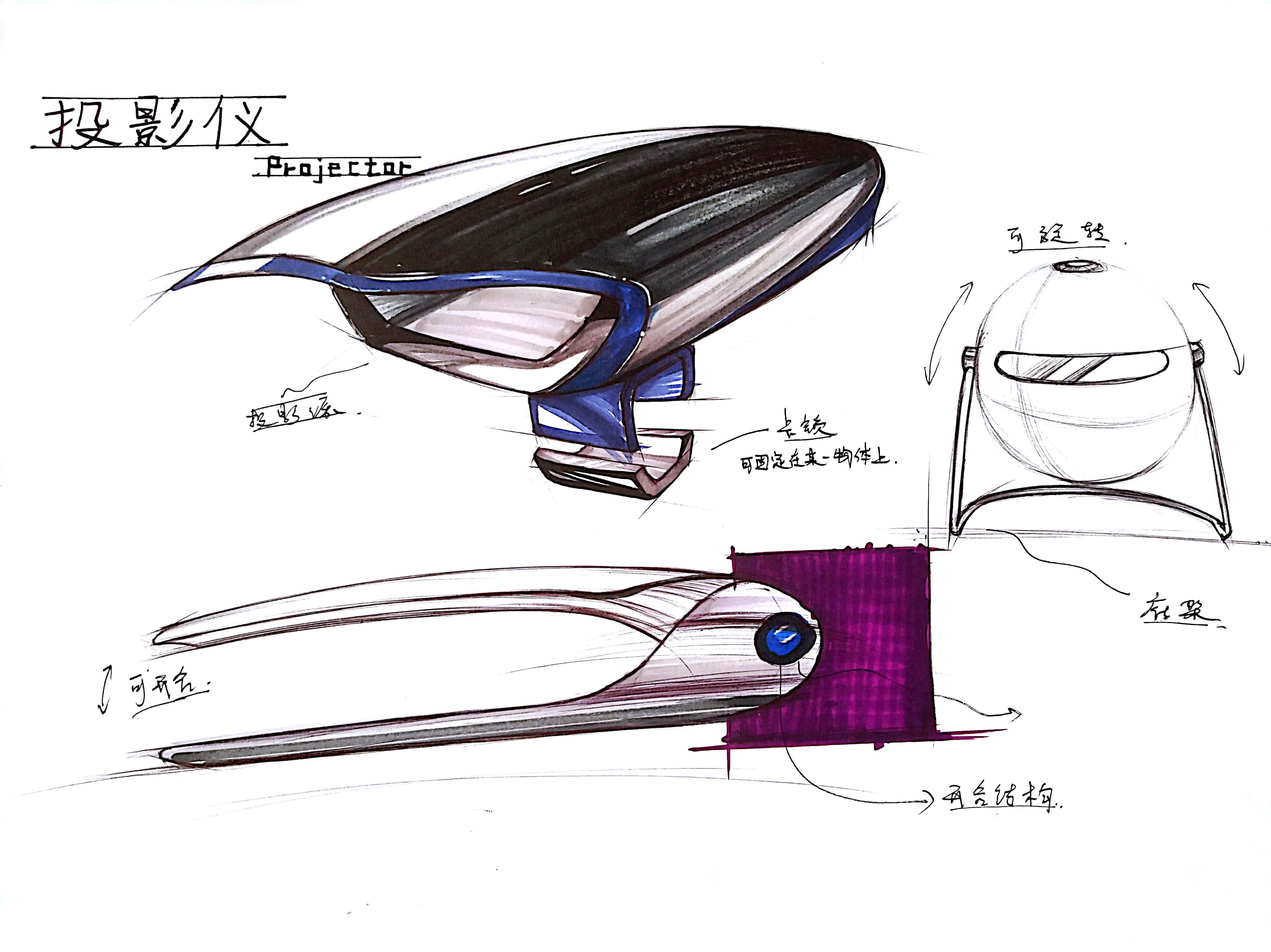 Hand drawn products，Design hand drawn，sketch，Hand drawn car，Line，marker pen，