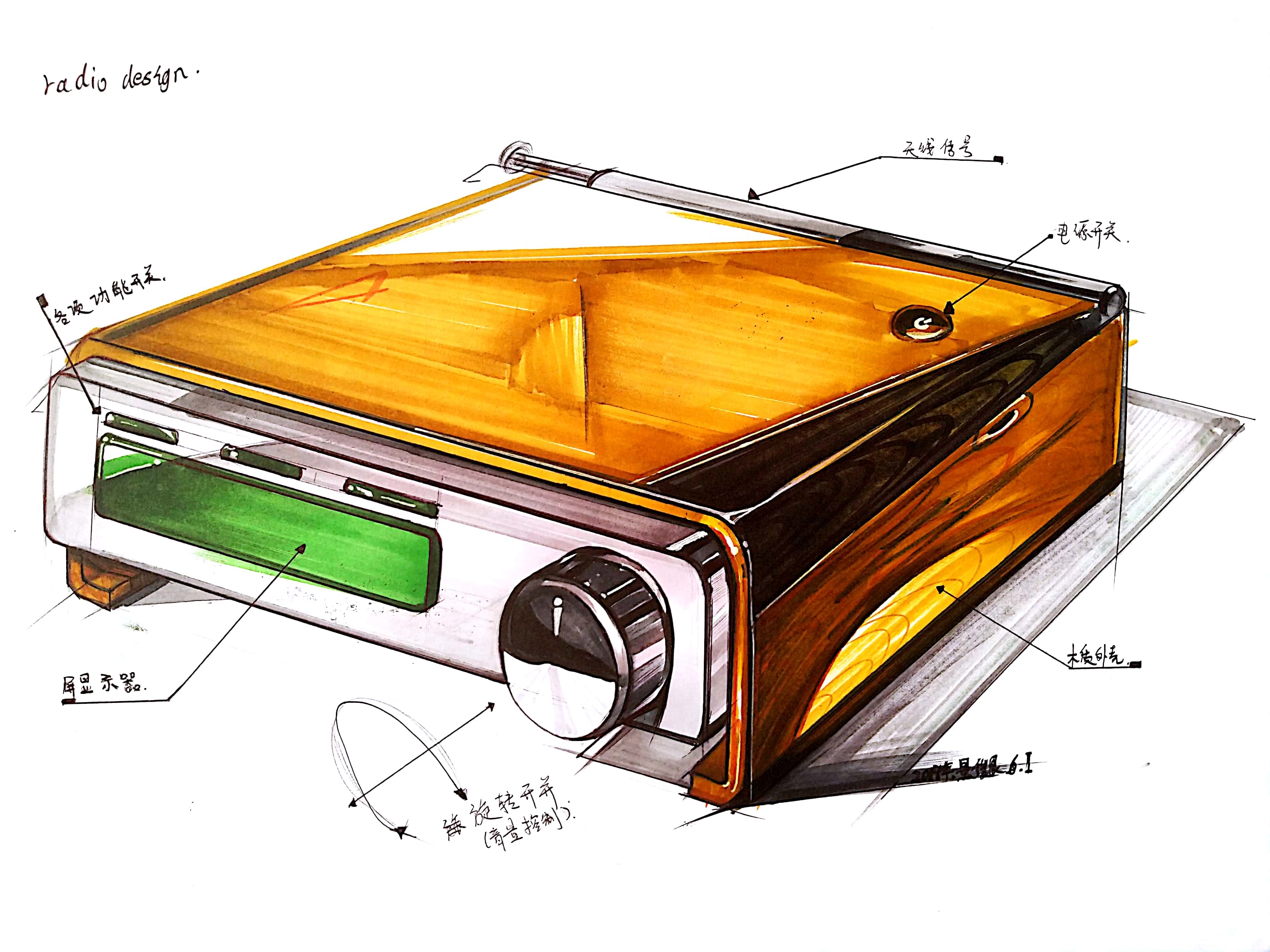 Hand drawn products，Design hand drawn，sketch，Hand drawn car，Line，marker pen，