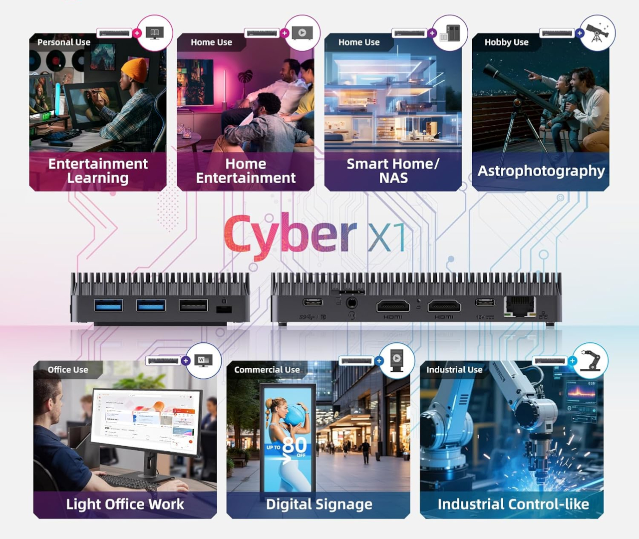 MeLe Cyber X1，Digital，computer，Fanless Mini Host，