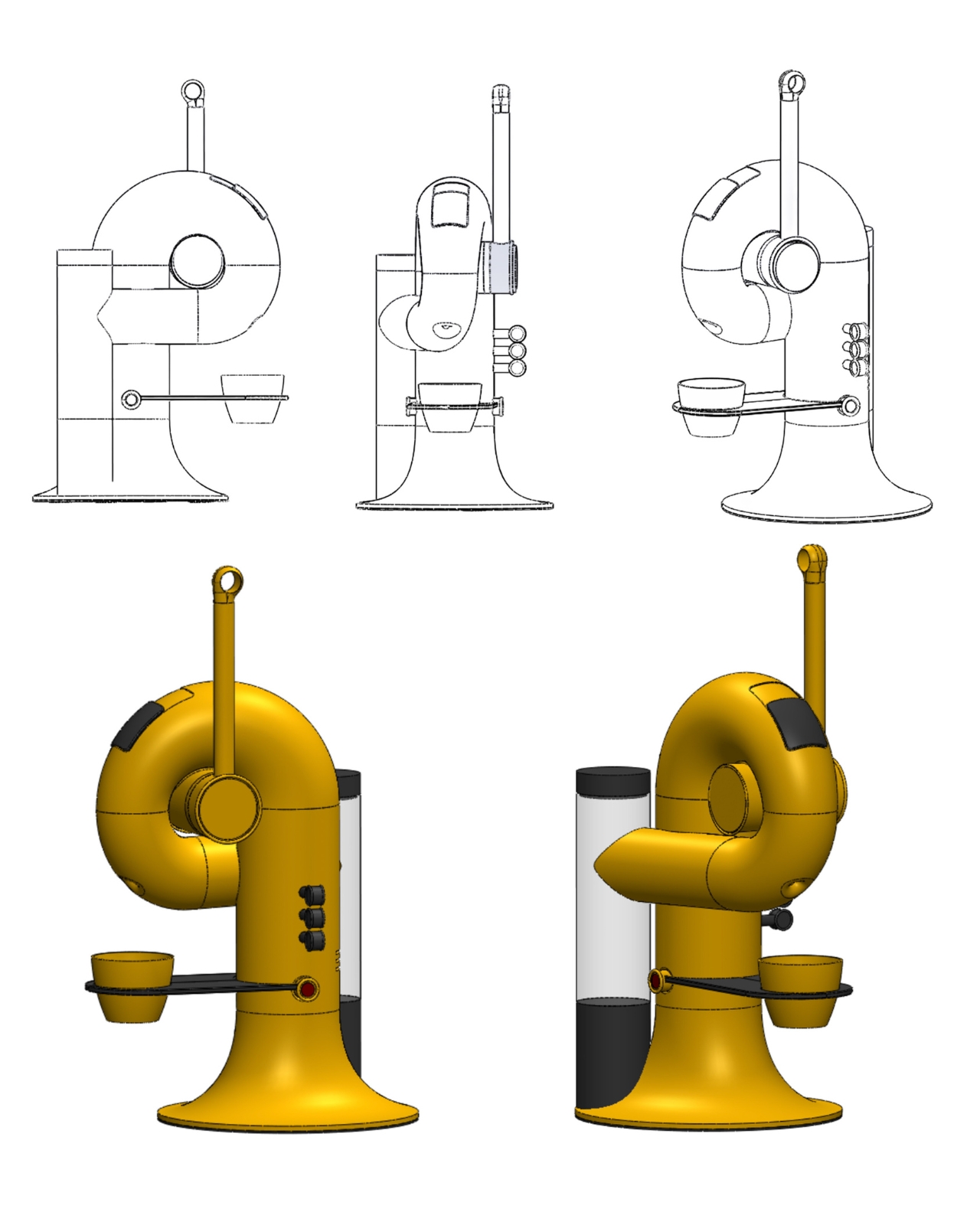 Trumpet，COFFEE MACHINE，Coffee machine，Kitchen appliances，