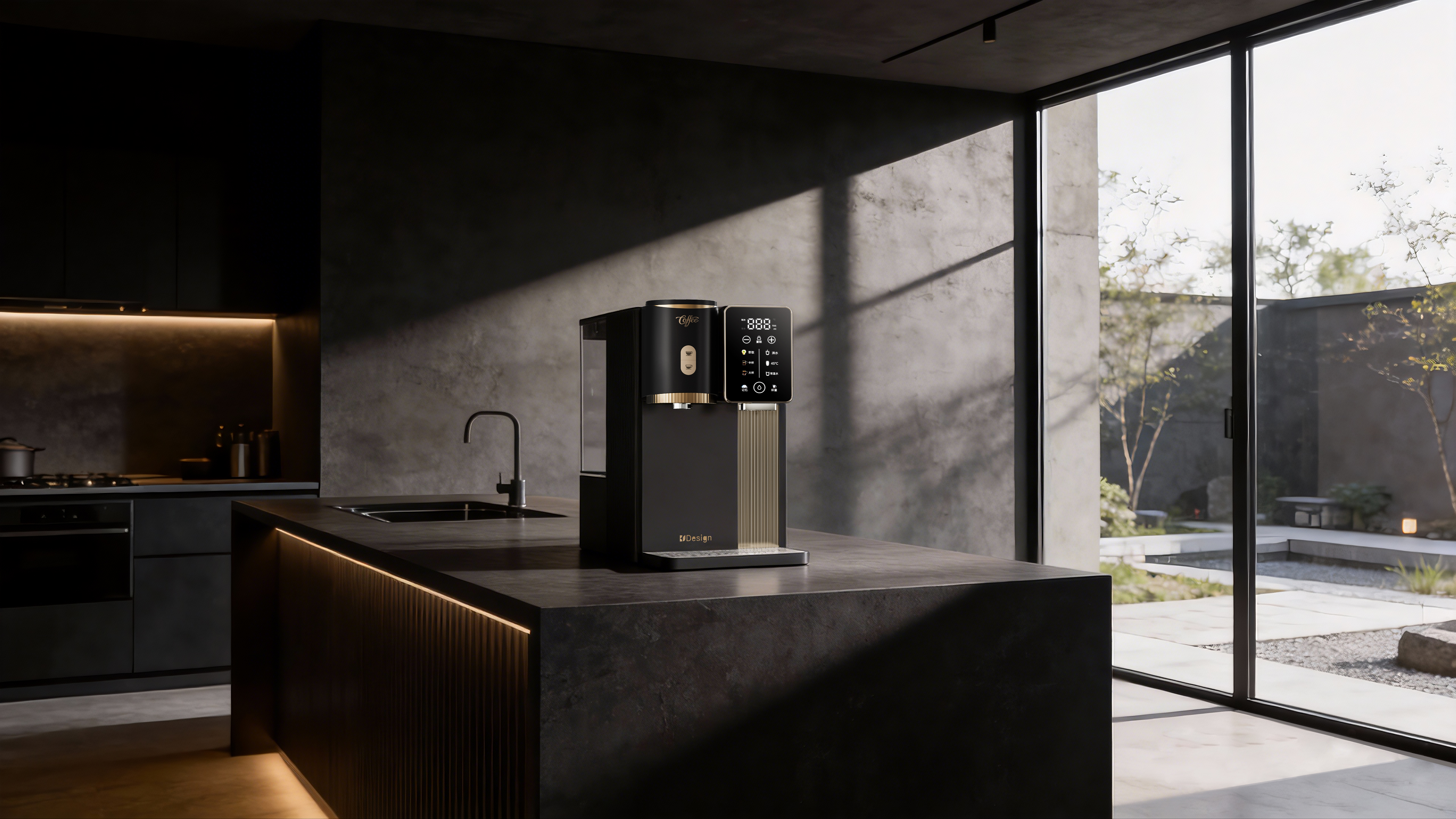 industrial design，Coffee machine，Water dispenser，product design，household electrical appliances，Minimalist，Integrated design，modularization，