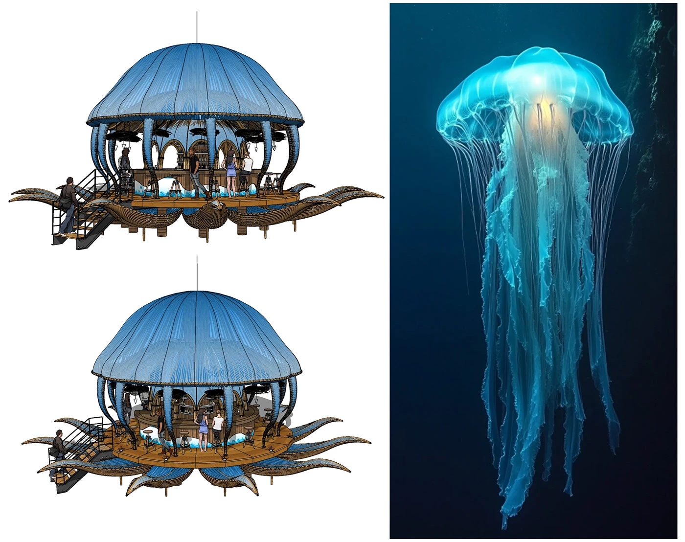 Rest place，golden moment，light emitting structure，The Concept Bar，jellyfish，
