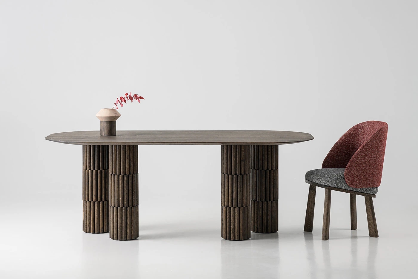 EON table，Polished wooden column，Sculpture of Time，Eternal Calendar，