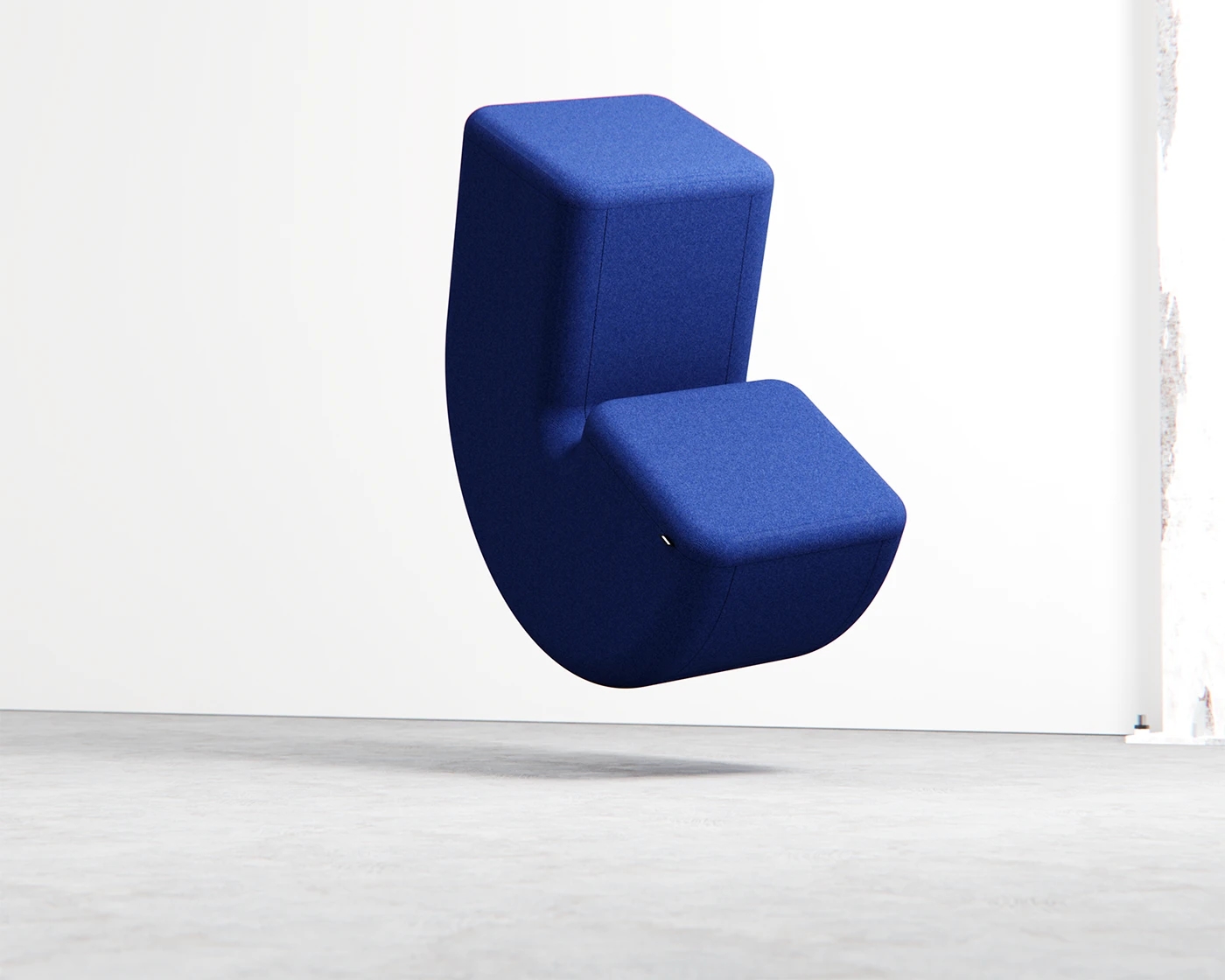 Cove Chair，Integrated molding，continuous curve，Concept furniture，Healing seat，