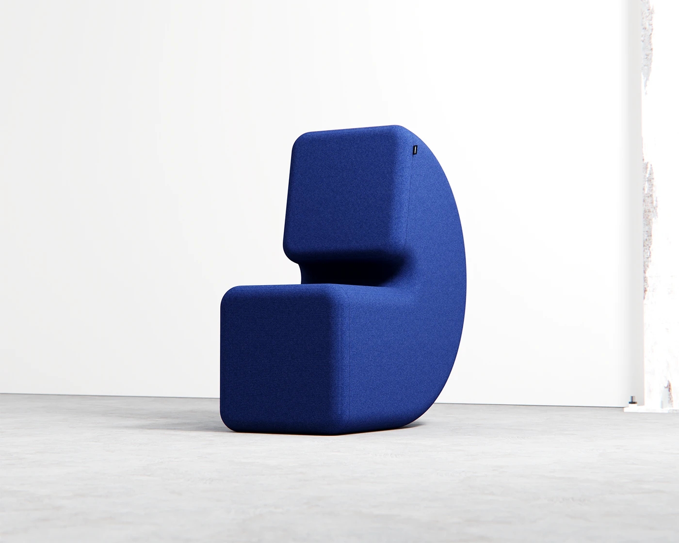 Cove Chair，Integrated molding，continuous curve，Concept furniture，Healing seat，