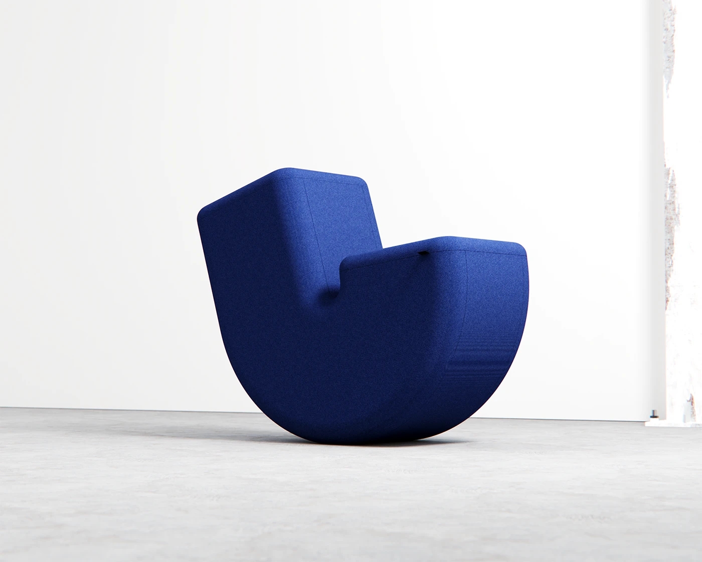 Cove Chair，Integrated molding，continuous curve，Concept furniture，Healing seat，