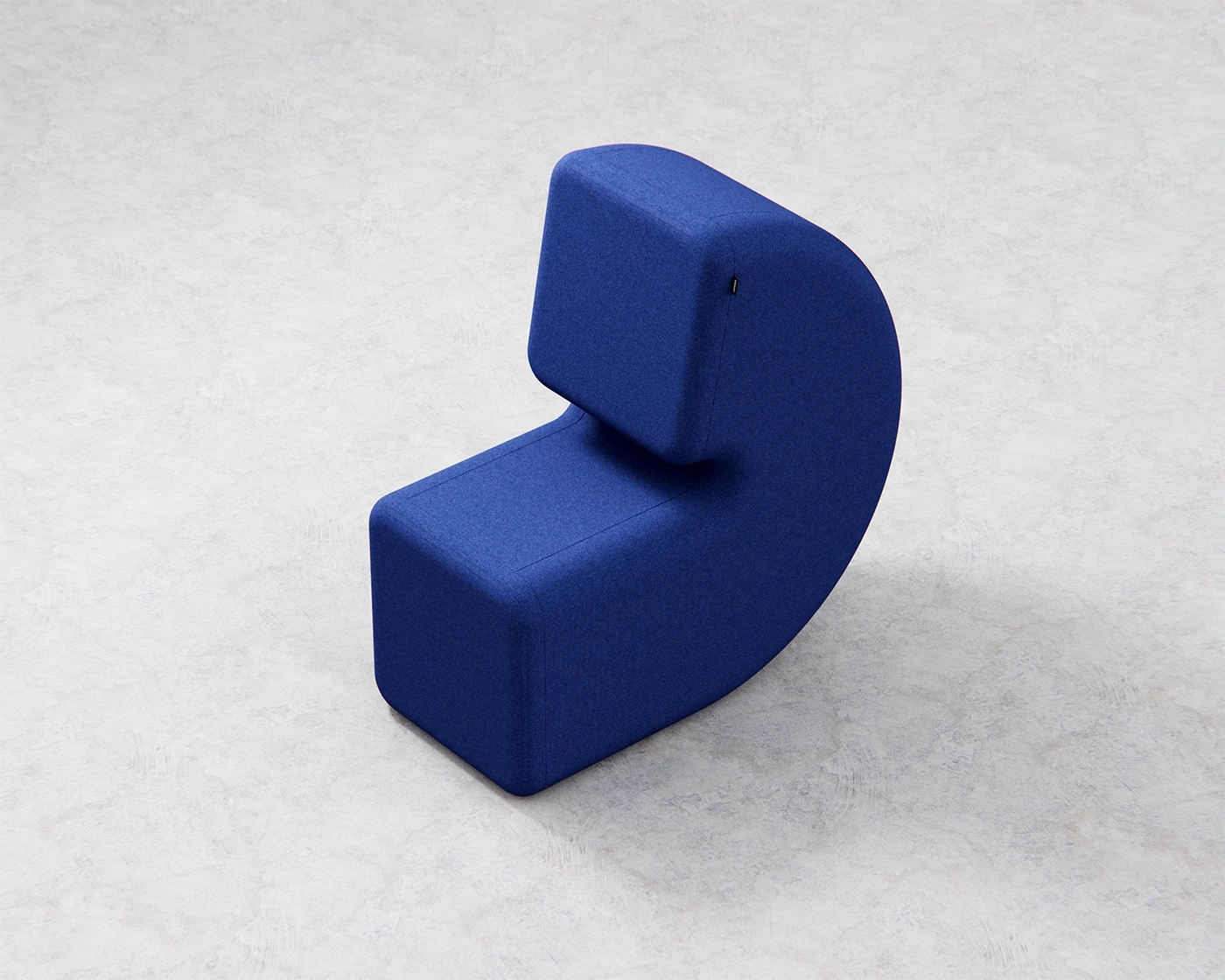 Cove Chair，Integrated molding，continuous curve，Concept furniture，Healing seat，