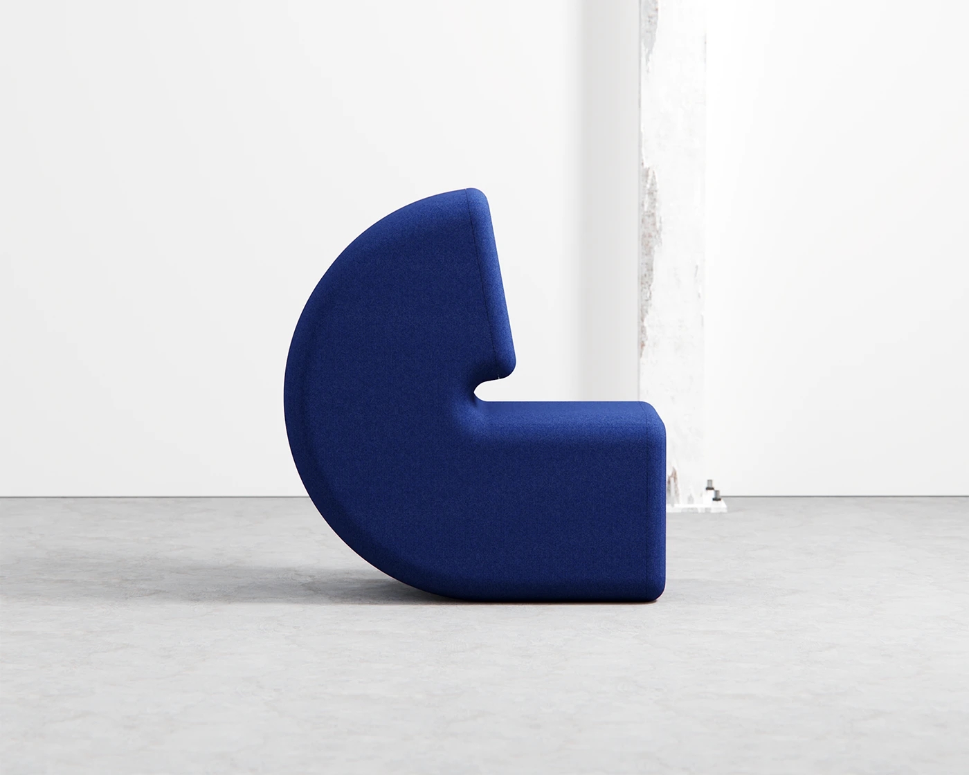 Cove Chair，Integrated molding，continuous curve，Concept furniture，Healing seat，