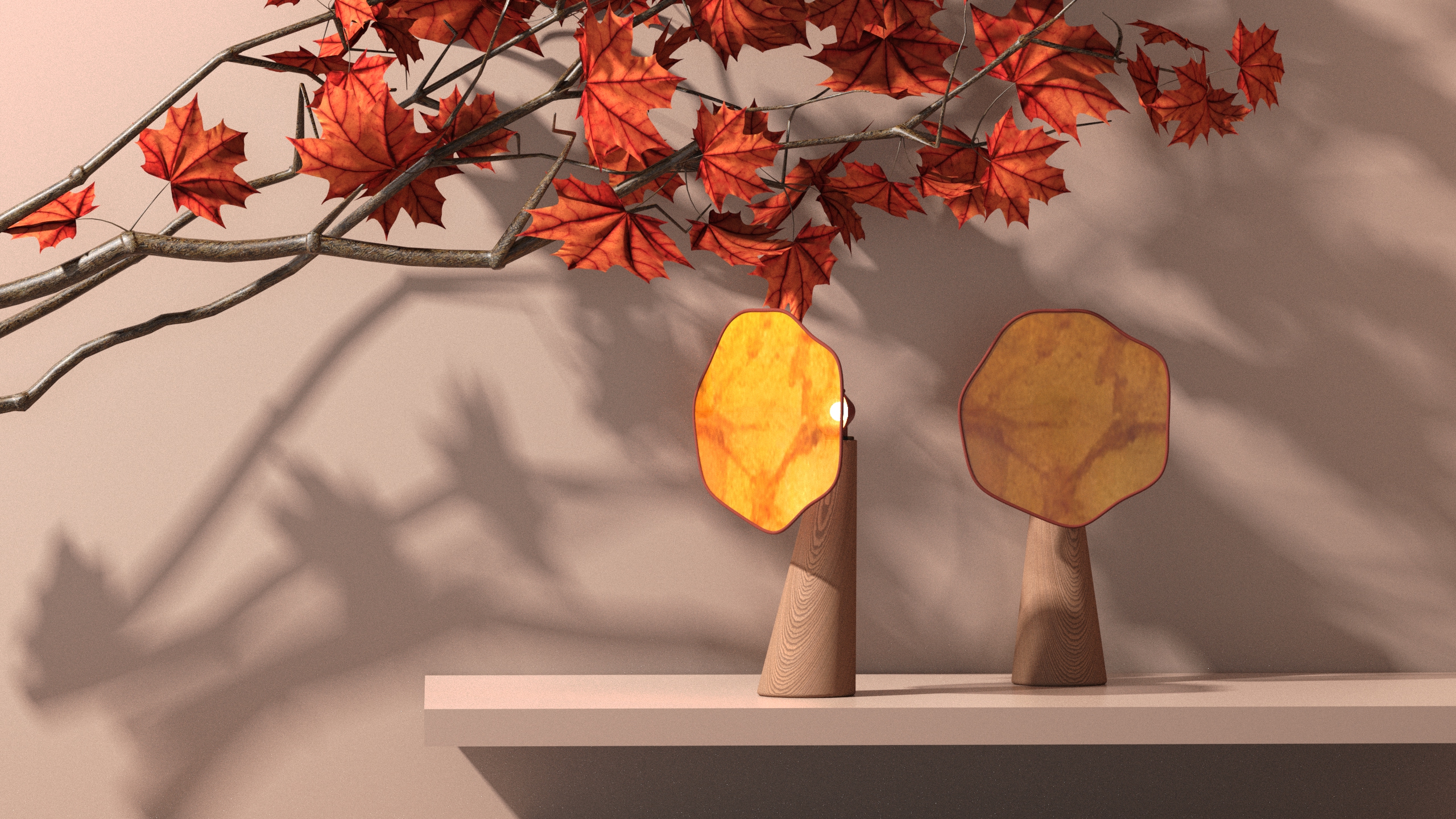 Atmosphere lamp，Bacterial cellulose，traditional aesthetics，lamps and lanterns，