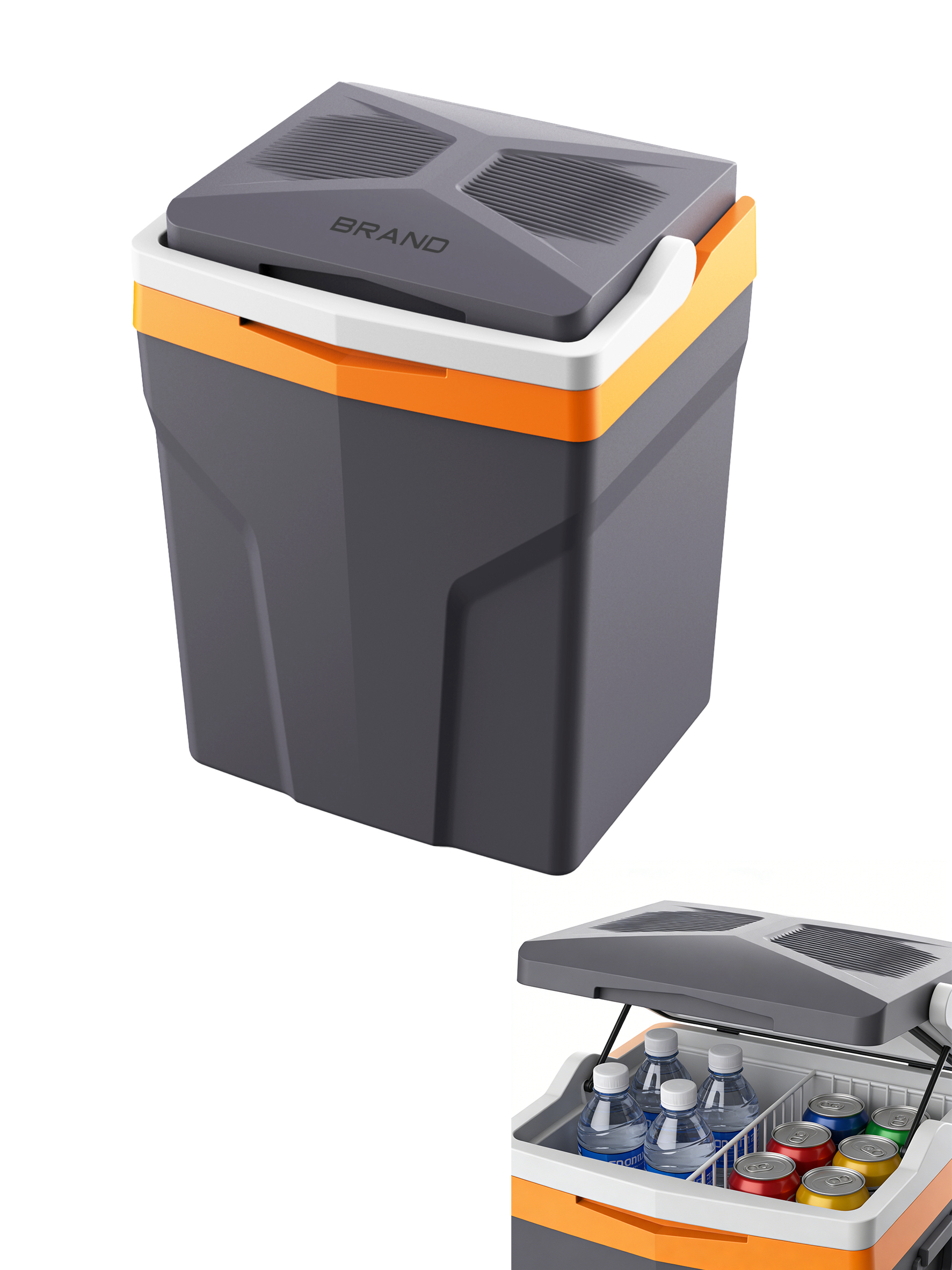 Car refrigerator，Appearance design，Structural design，Outdoor Home Appliances，camping outfit，