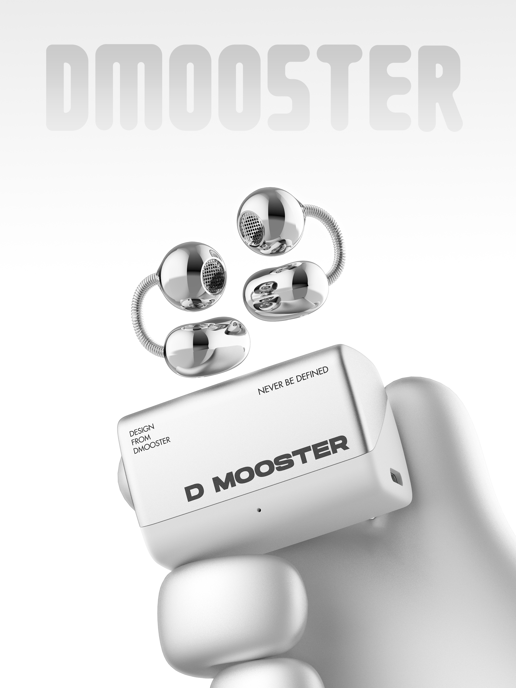 dmooster，Big Monster，industrial design，Ear Clip Headphones，Fashion design，3c Tide Play，headset，Render，
