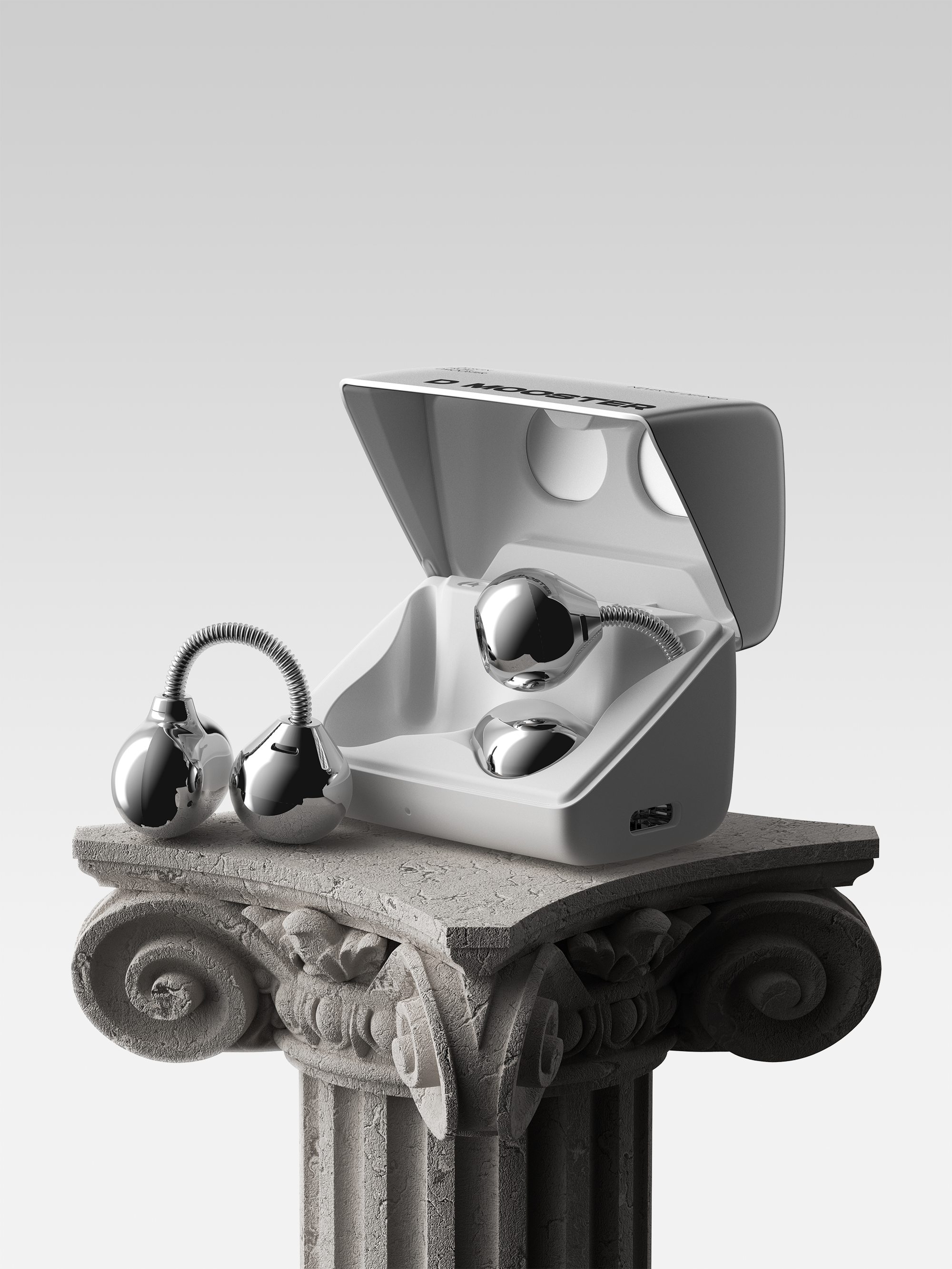 dmooster，Big Monster，industrial design，Ear Clip Headphones，Fashion design，3c Tide Play，headset，Render，