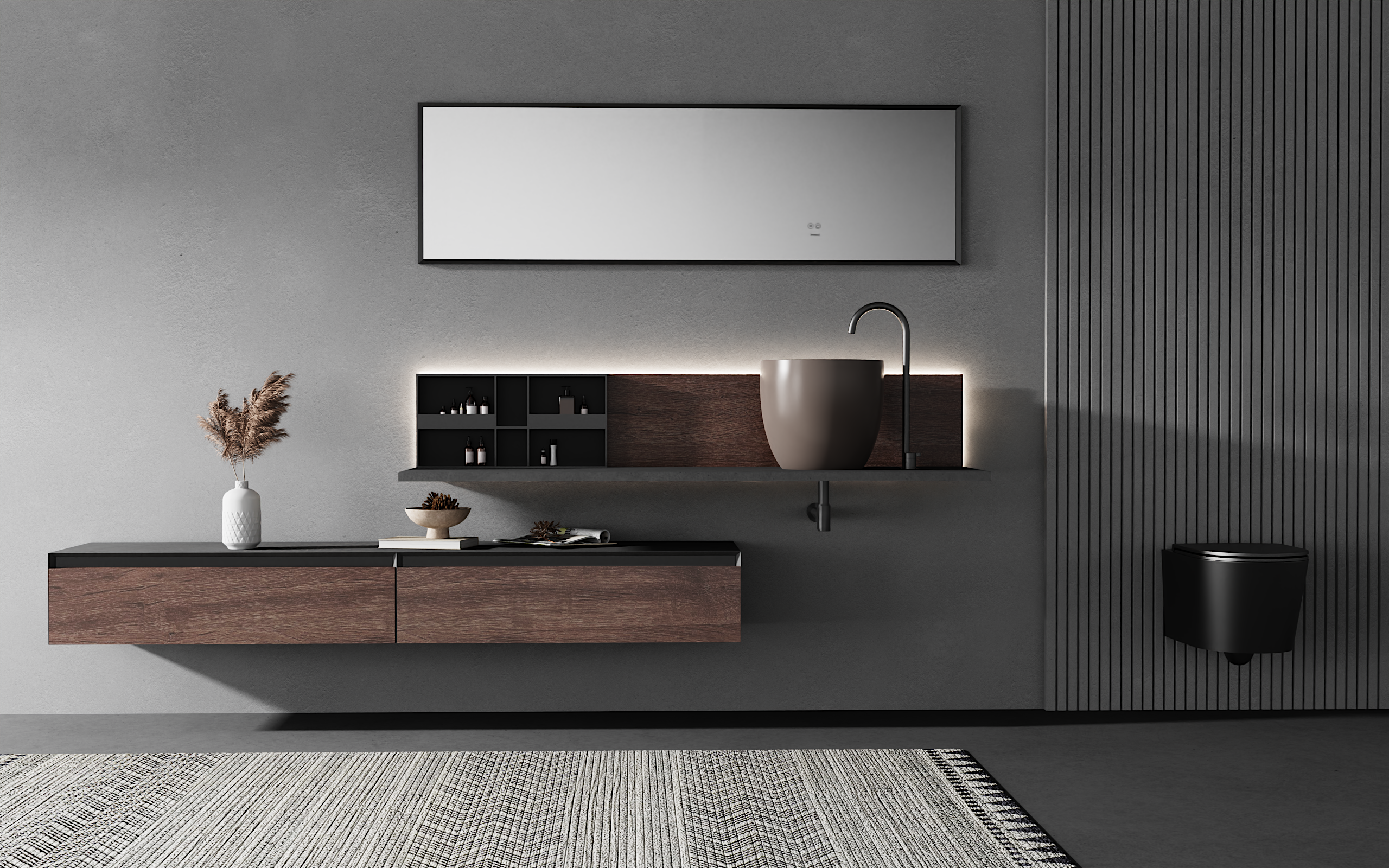 Bathroom cabinet; counter basin，