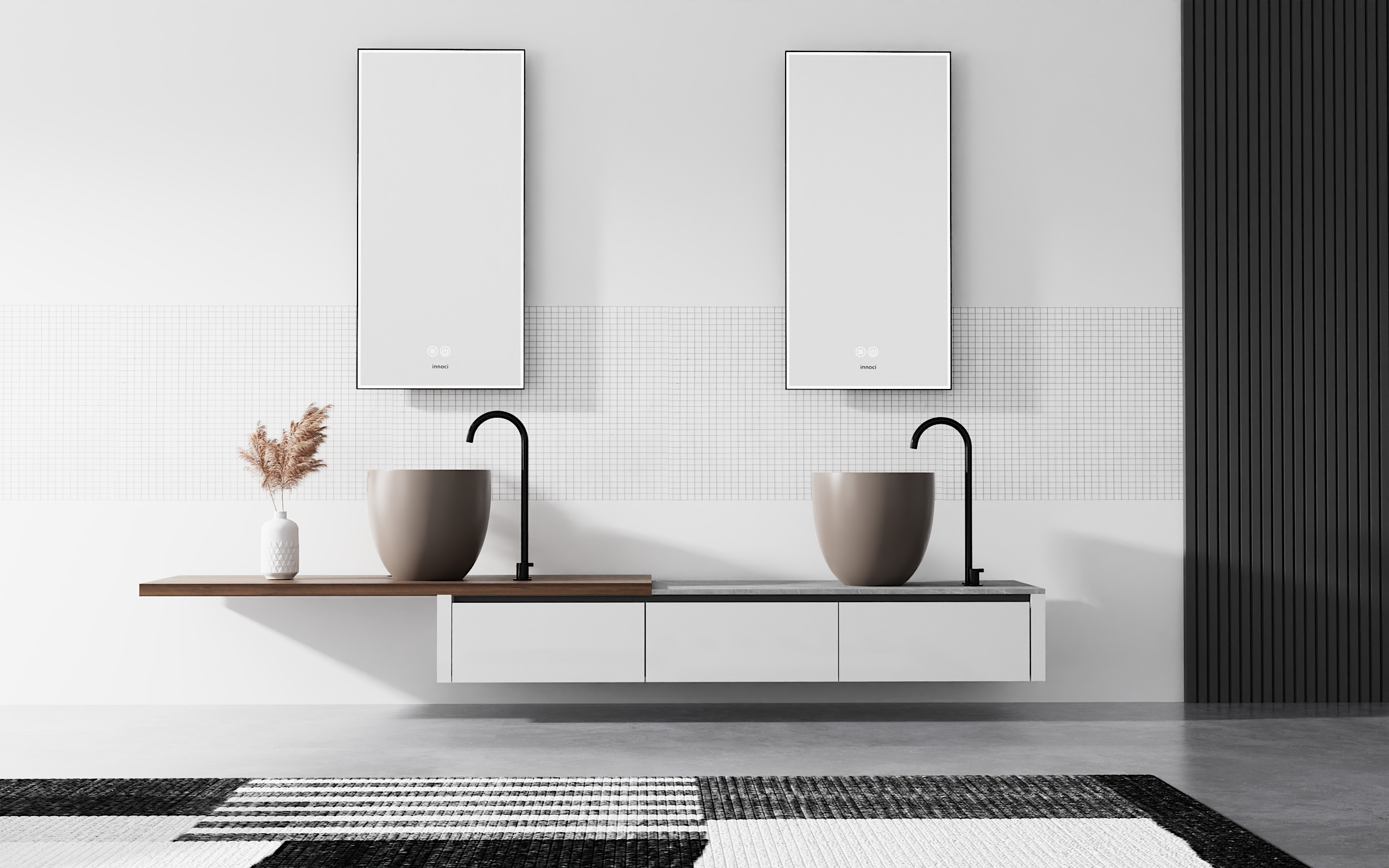 Bathroom cabinet; counter basin，