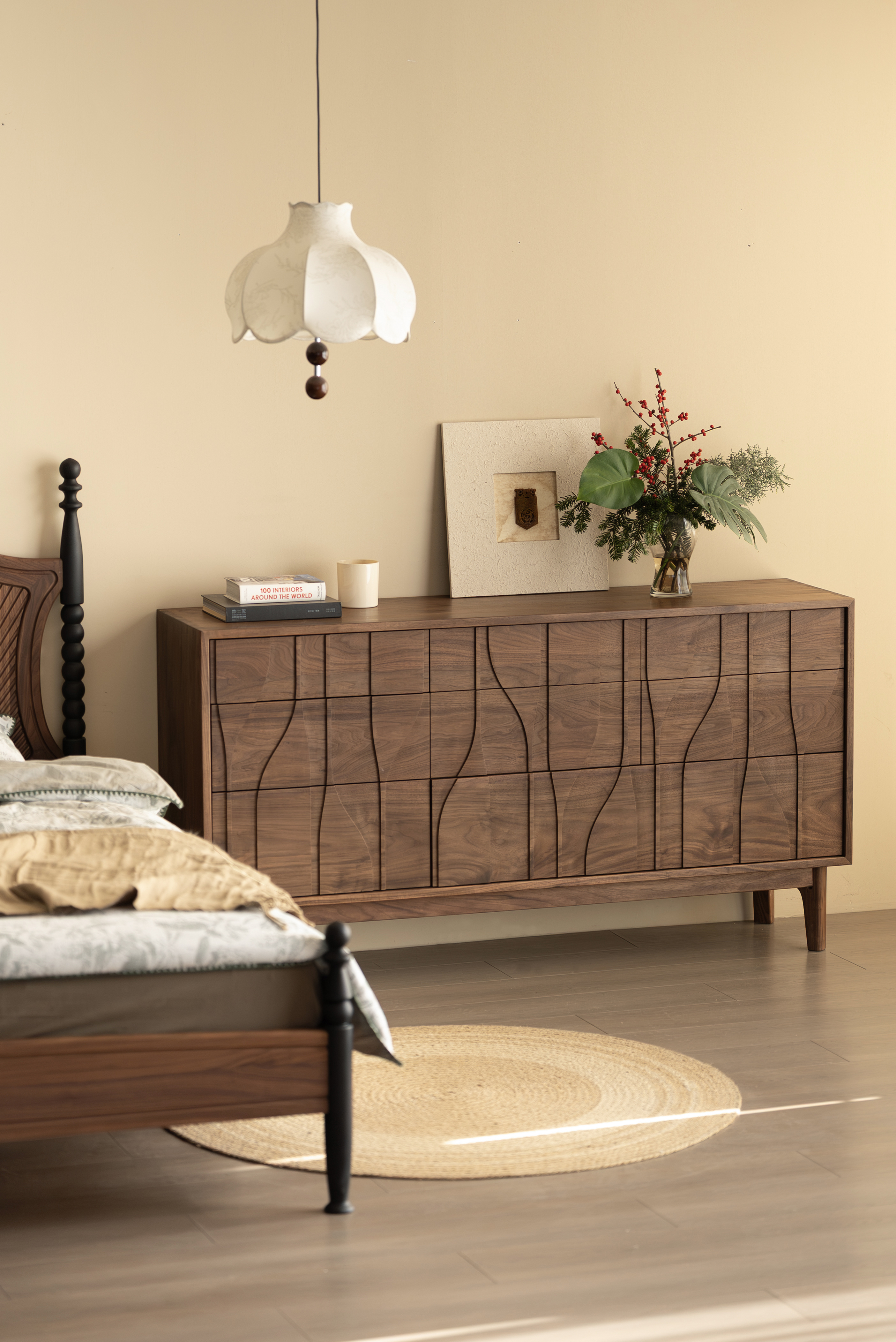 Residential Furniture，Solid wood furniture，Black walnut furniture，furniture design ，Bucket cabinet design，Original design，