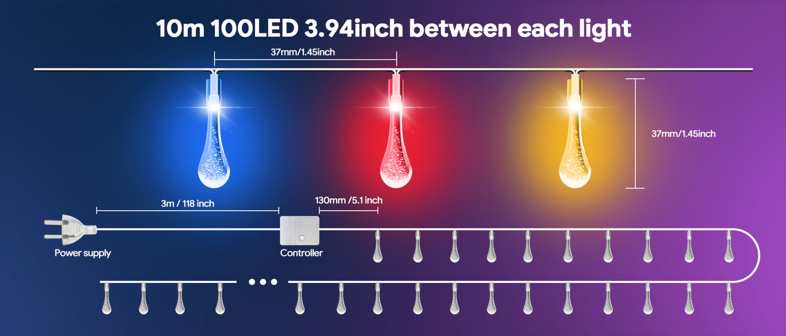 Water Drop Bubble Light String，Christmas lights string，Ambience light string，