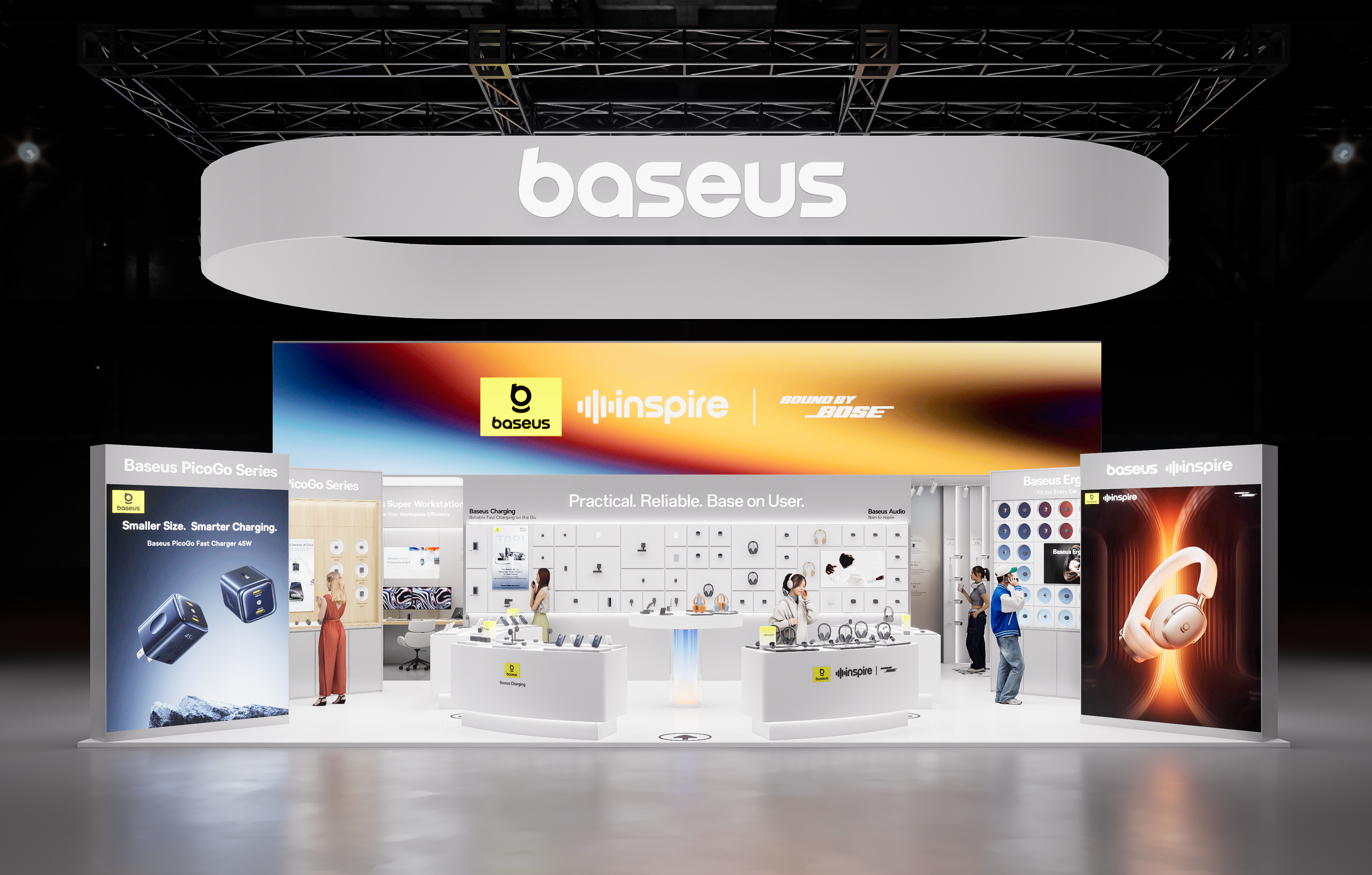 Brand Sailor，Design and build，Exhibition design，2026CES，space design ，Product 3D rendering，three-dimensional animation，International Exhibition Design and Construction，