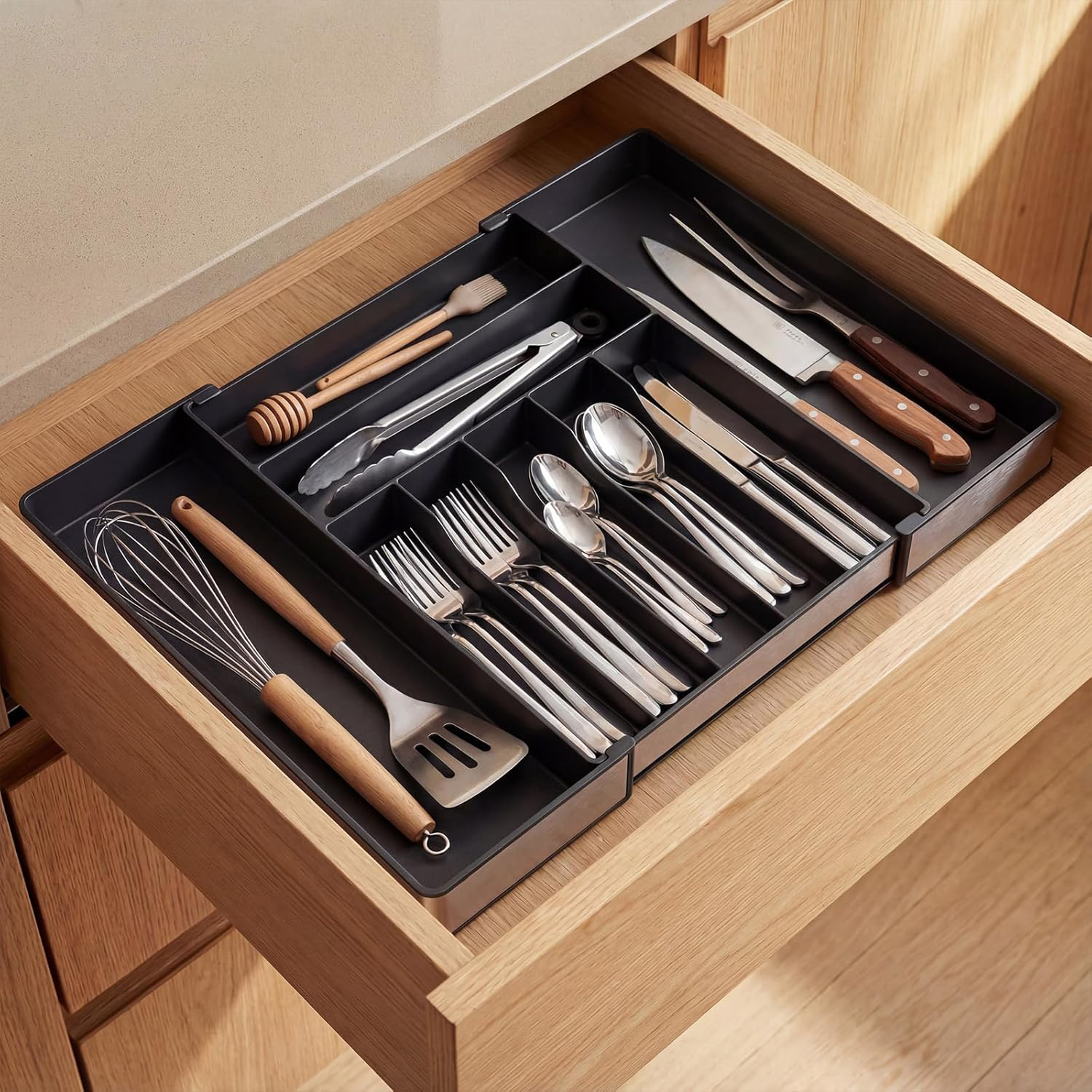 Kitchen supplies, knife and fork storage box, drawer, tableware，Knife and fork storage box, kitchen, European and American kitchen, knife and fork，