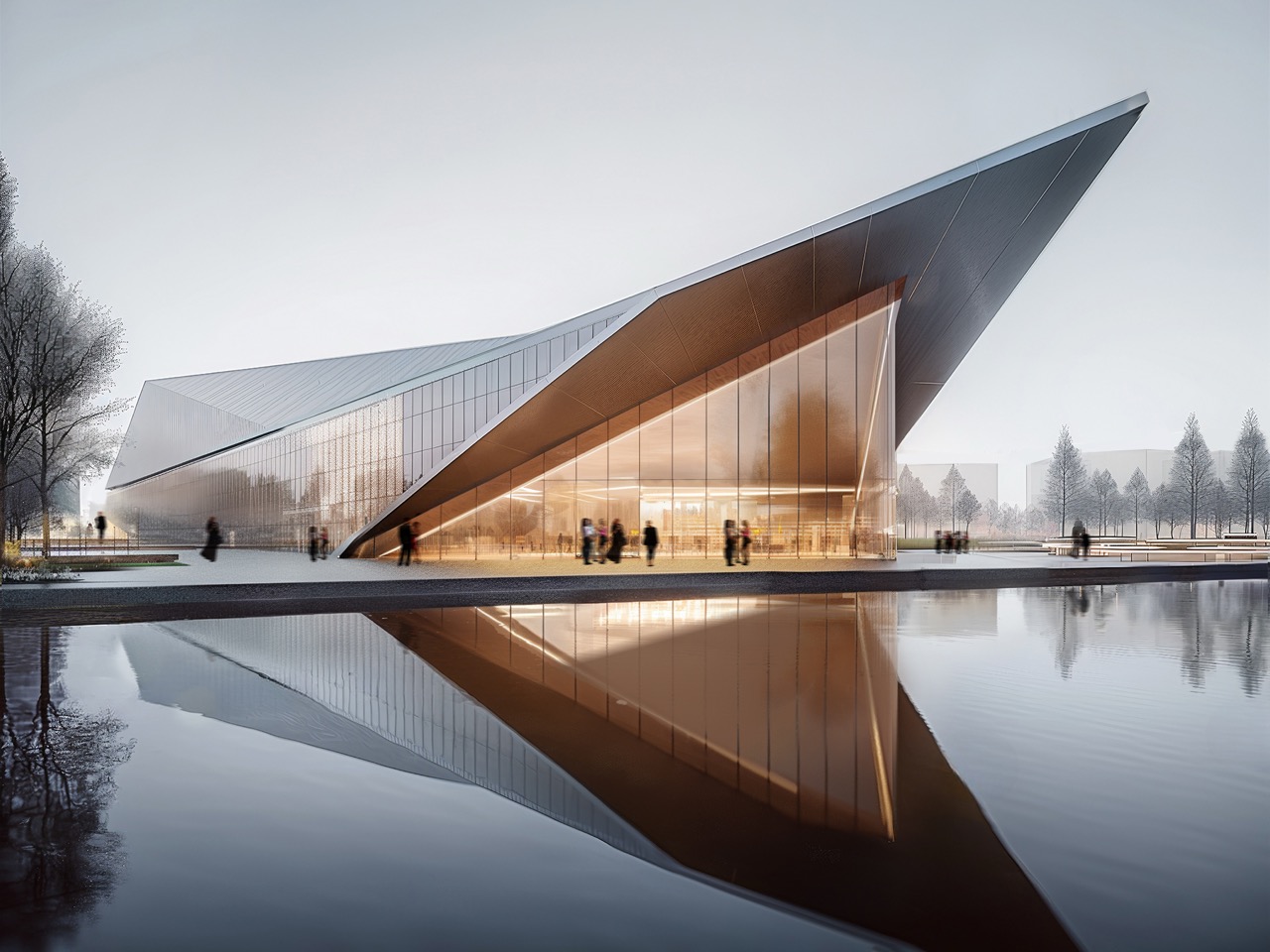 Architecture，environmental design，Interior design，The Folding Boat，Community Center，