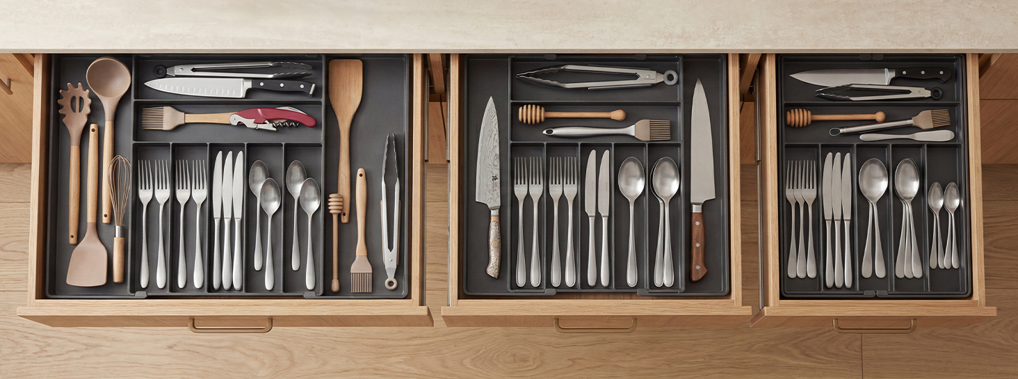 Kitchen supplies, knife and fork storage box, drawer, tableware，Knife and fork storage box, kitchen, European and American kitchen, knife and fork，