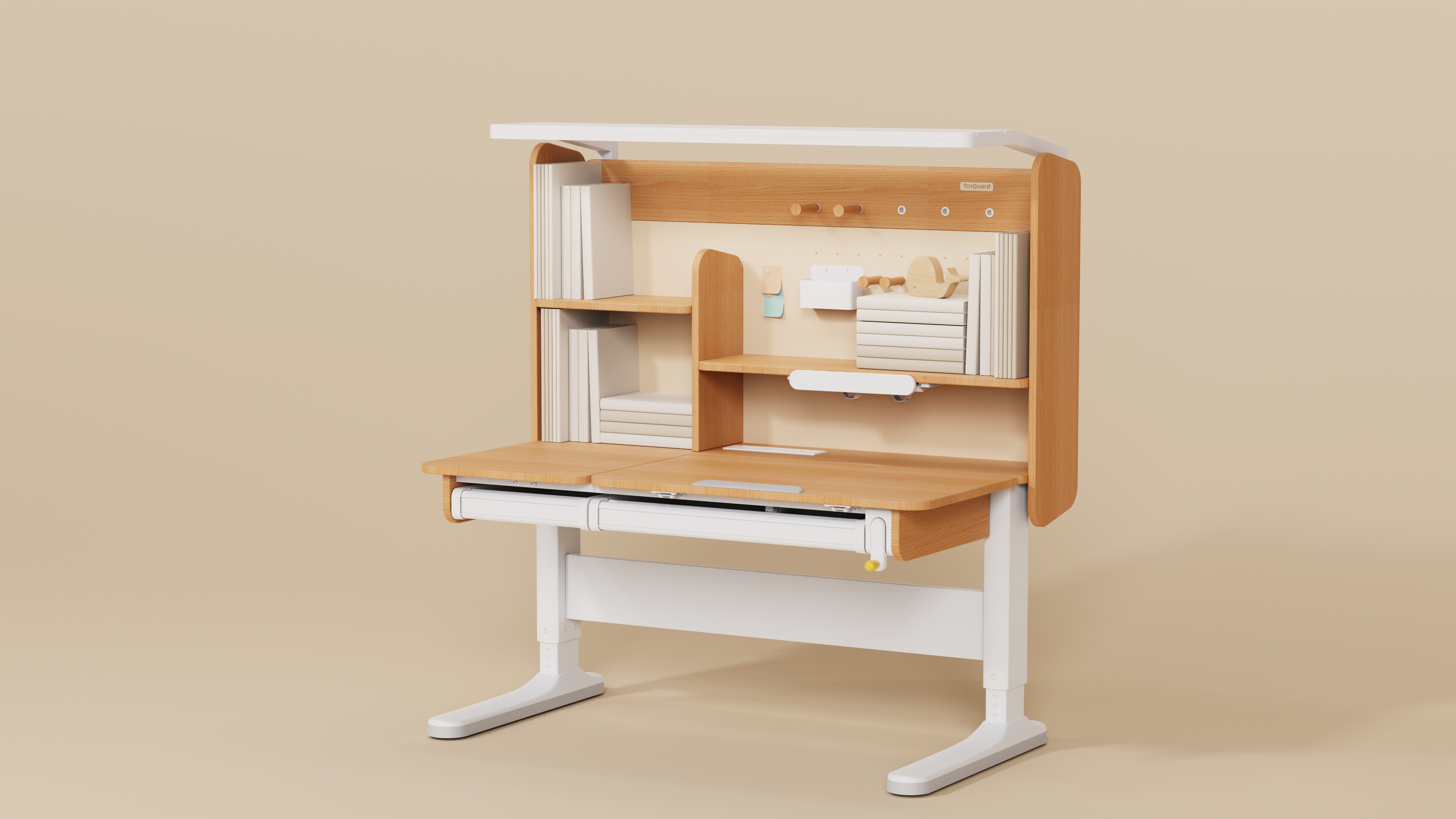 Learning table，Children's desk，furniture design ，Adjustable study table，Eye protection compartment ceiling lamp table integrated，Learning Zone，Integration of learning areas，