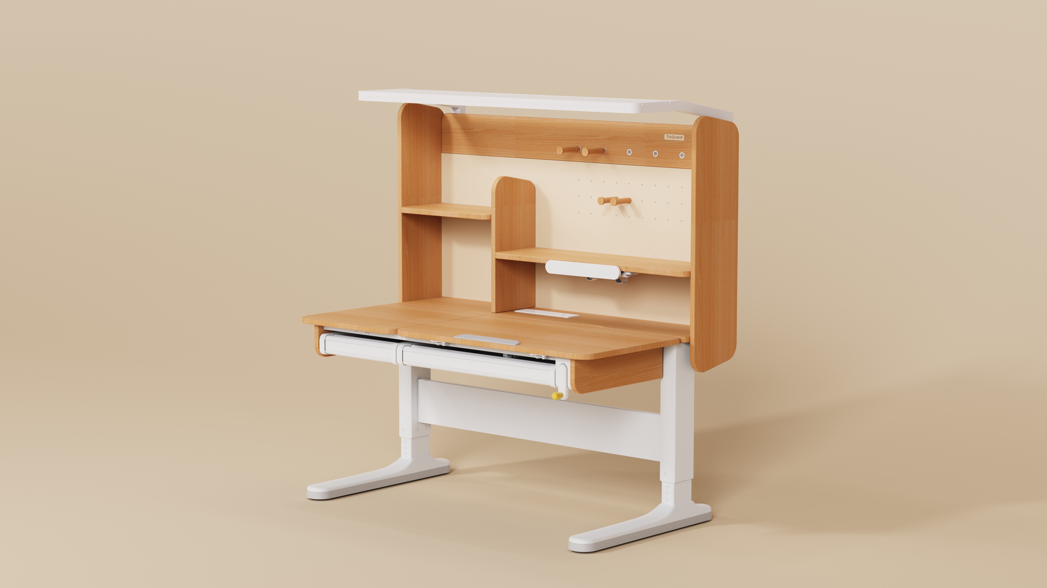 Learning table，Children's desk，furniture design ，Adjustable study table，Eye protection compartment ceiling lamp table integrated，Learning Zone，Integration of learning areas，