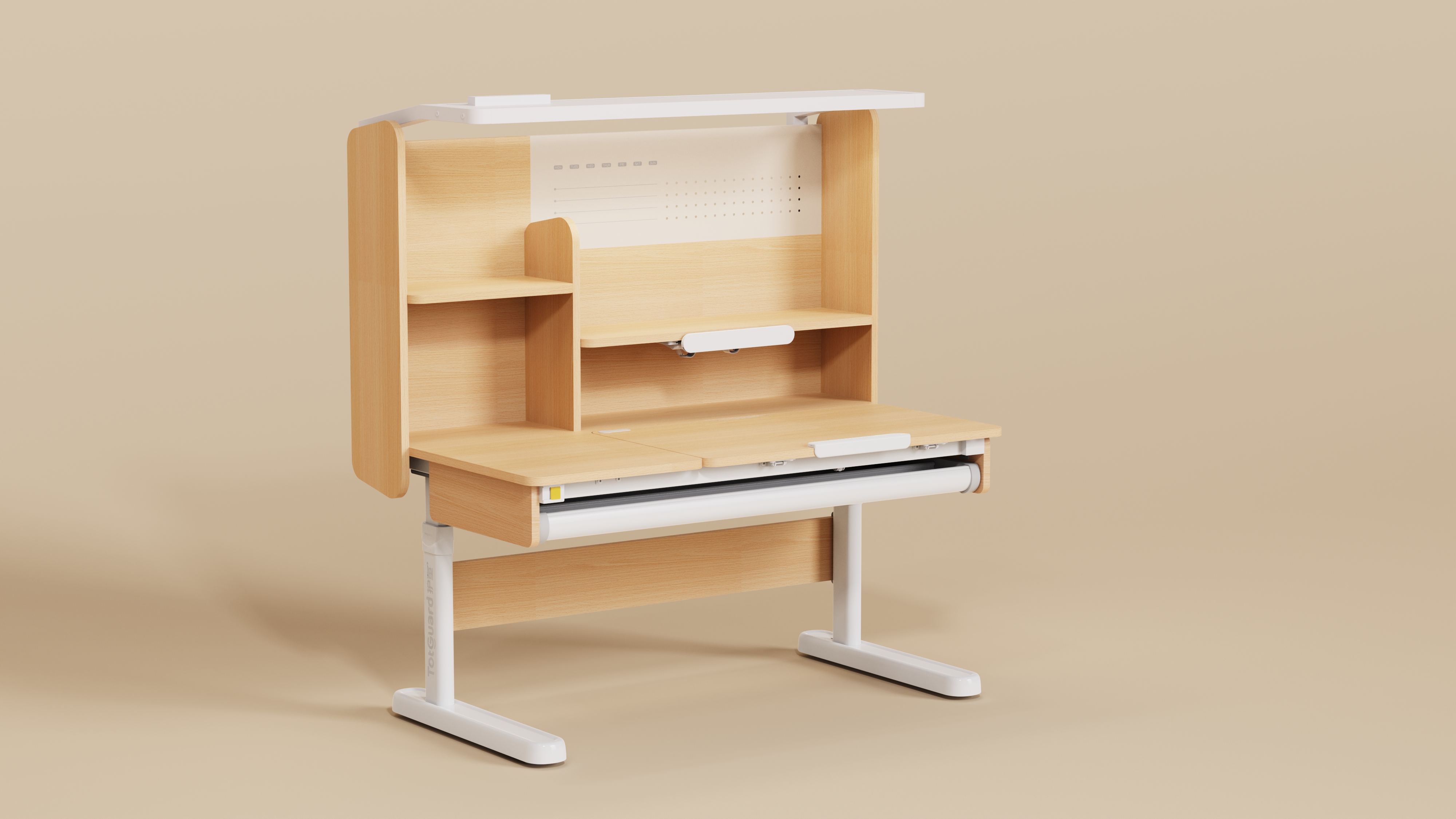 Learning table，Children's desk，furniture design ，Adjustable study table，Eye protection compartment ceiling lamp table integrated，Learning Zone，Integration of learning areas，