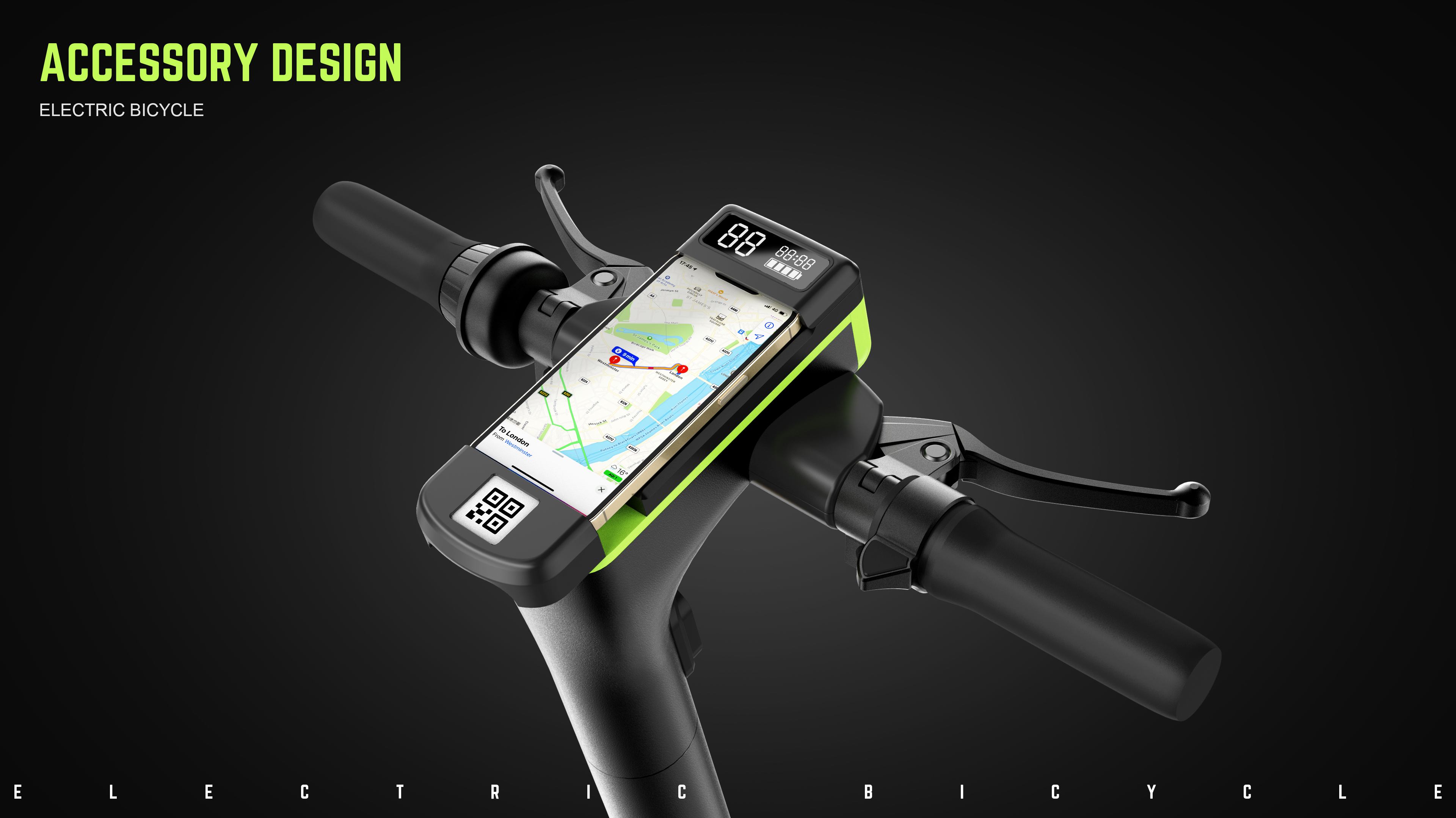 outdoors，Scooter，Head，Mobile phone bracket integrated，