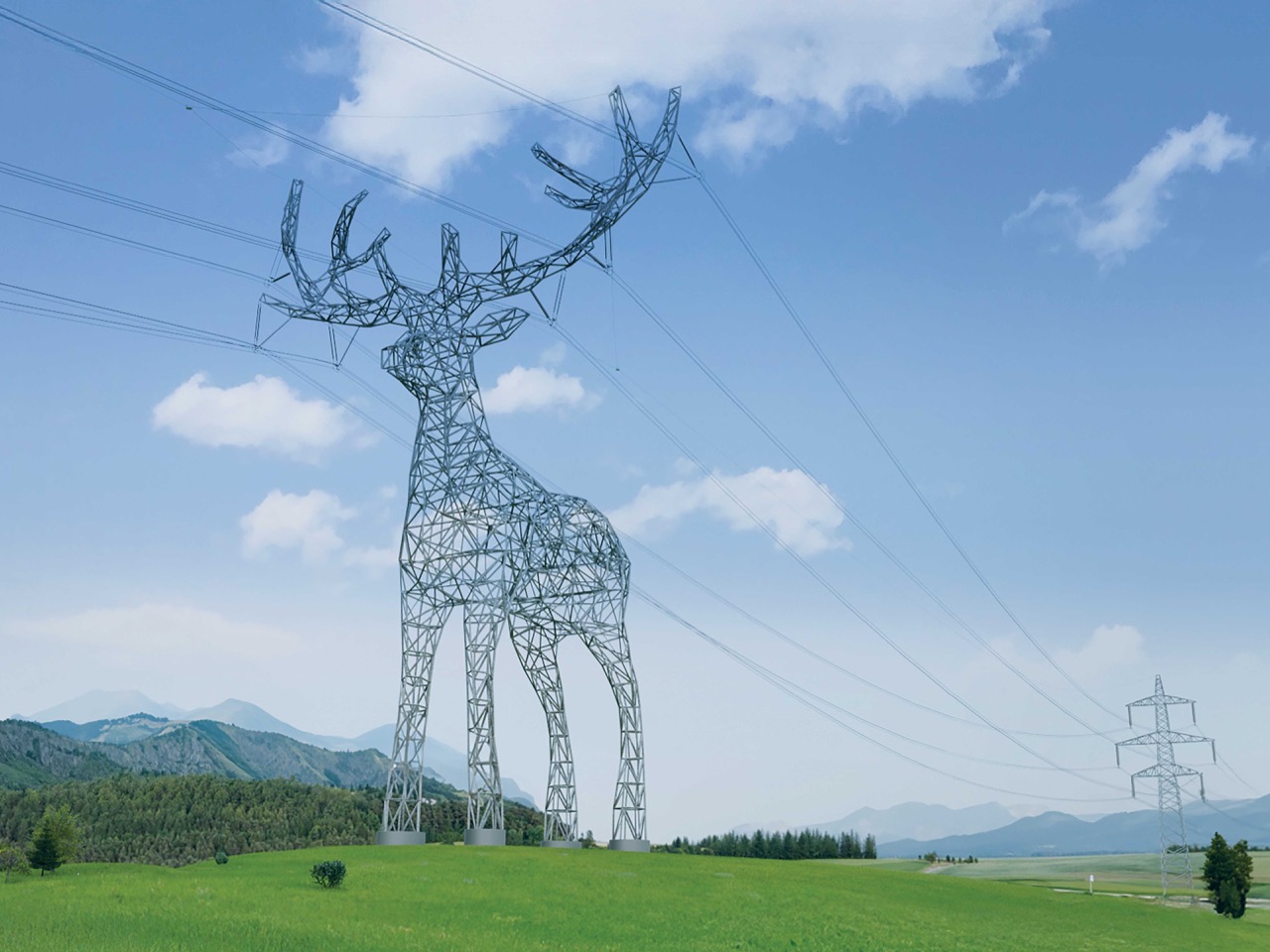 Austrian Electric Tower Art，Corridor Renovation，deer fox bird，National Safari Park，