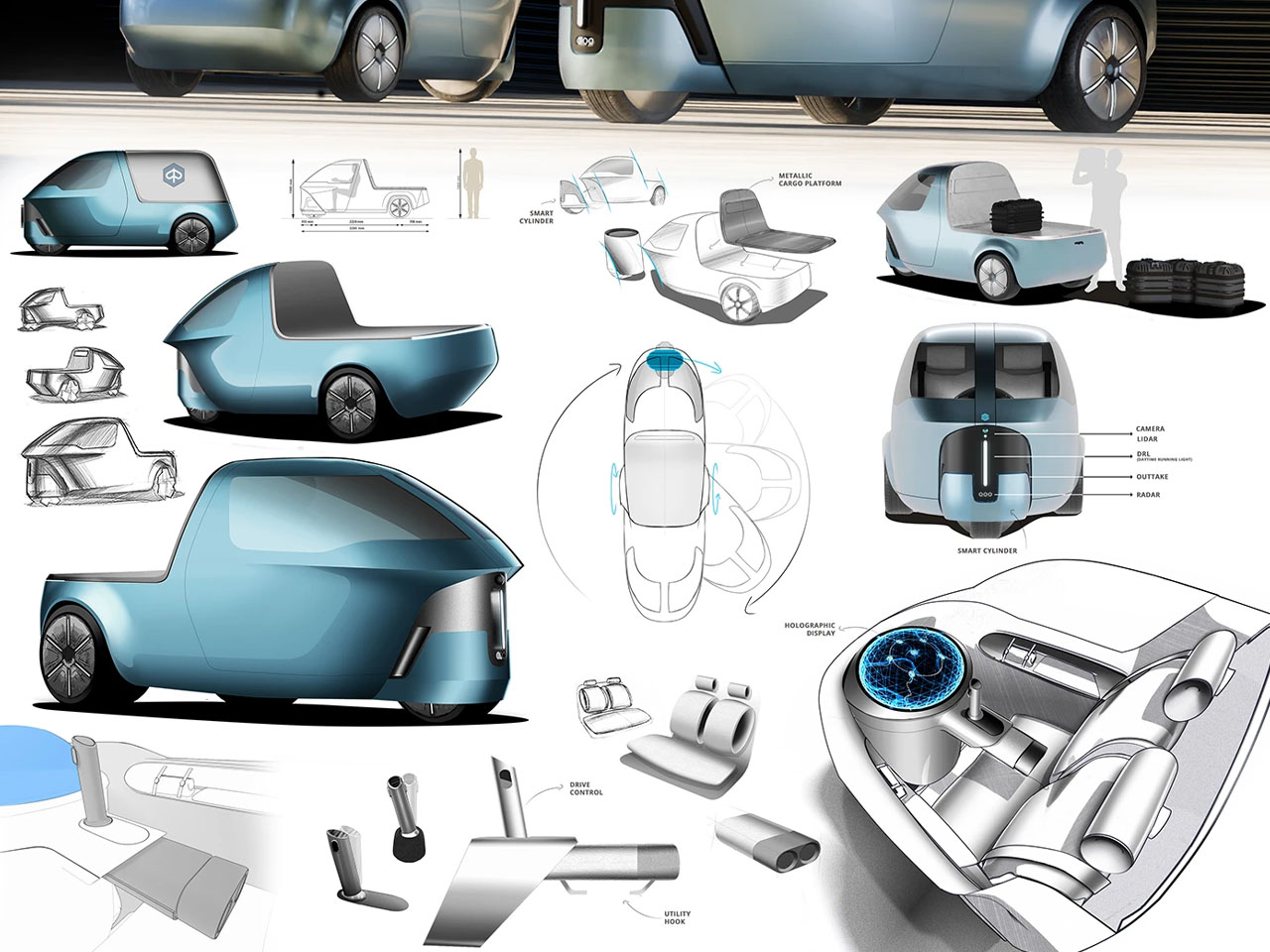Electric tricycle，MOVA，Compact and flexible，Automatic driving，city distribution，