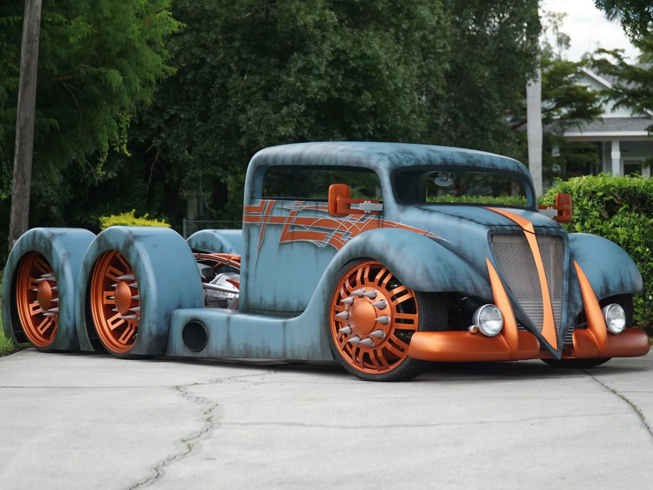 Retrofit version，six-wheel truck，Mad Max，Diesel power，