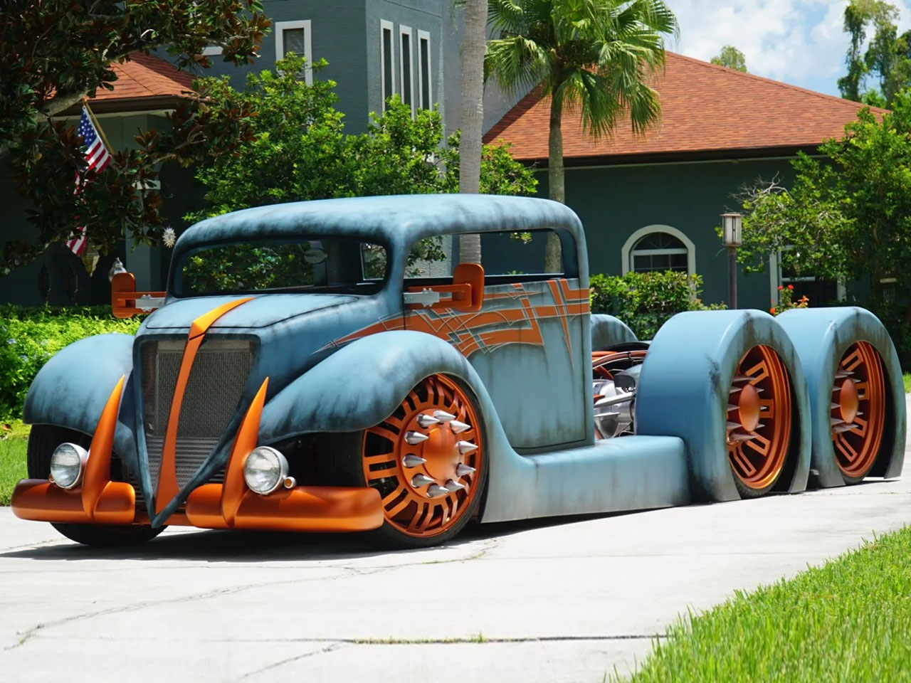 Retrofit version，six-wheel truck，Mad Max，Diesel power，