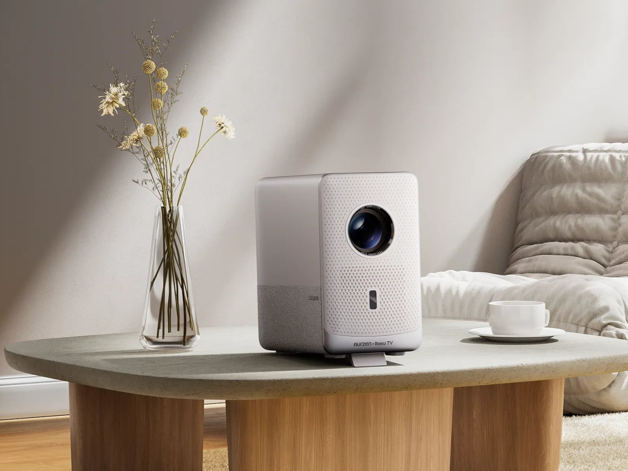 Intelligent projector，EAZZE D1R Cube，Roku TV，Portable projection，Wireless connection，