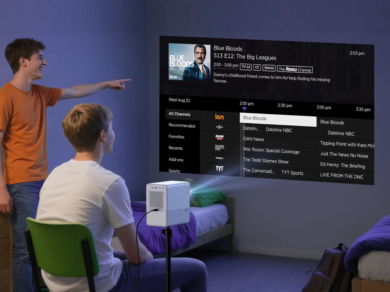 Intelligent projector，EAZZE D1R Cube，Roku TV，Portable projection，Wireless connection，