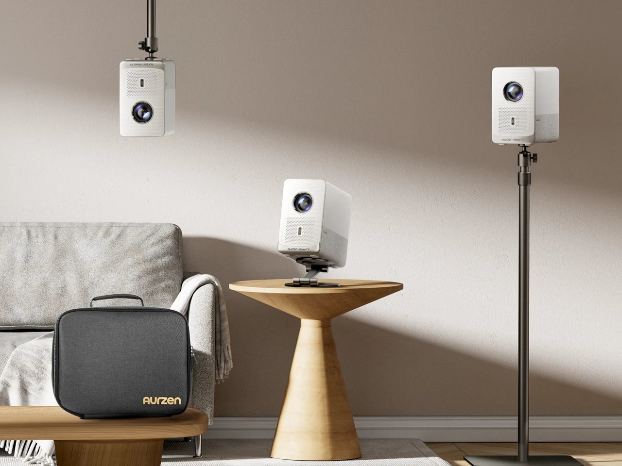 Intelligent projector，EAZZE D1R Cube，Roku TV，Portable projection，Wireless connection，