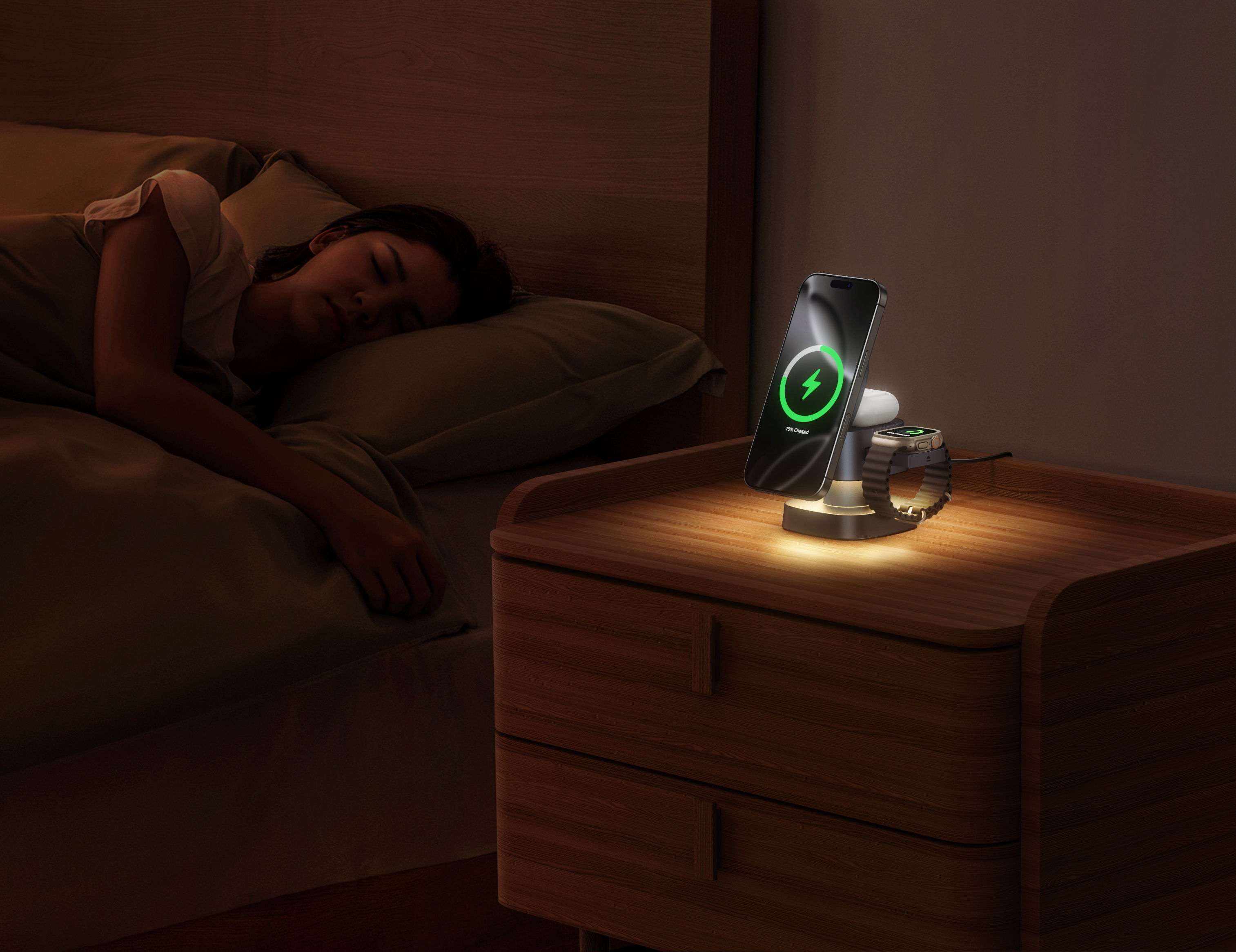 # Three-in-one wireless charging，# Mushroom lamp four-in-one wireless charging，Multi-function wireless charger，