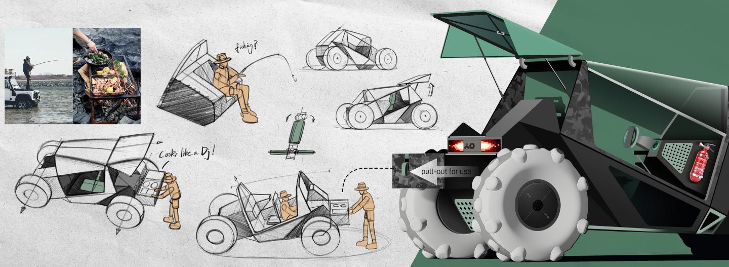 picnic car，Fishing Car，Concept Car，vehicle，Automobile design，