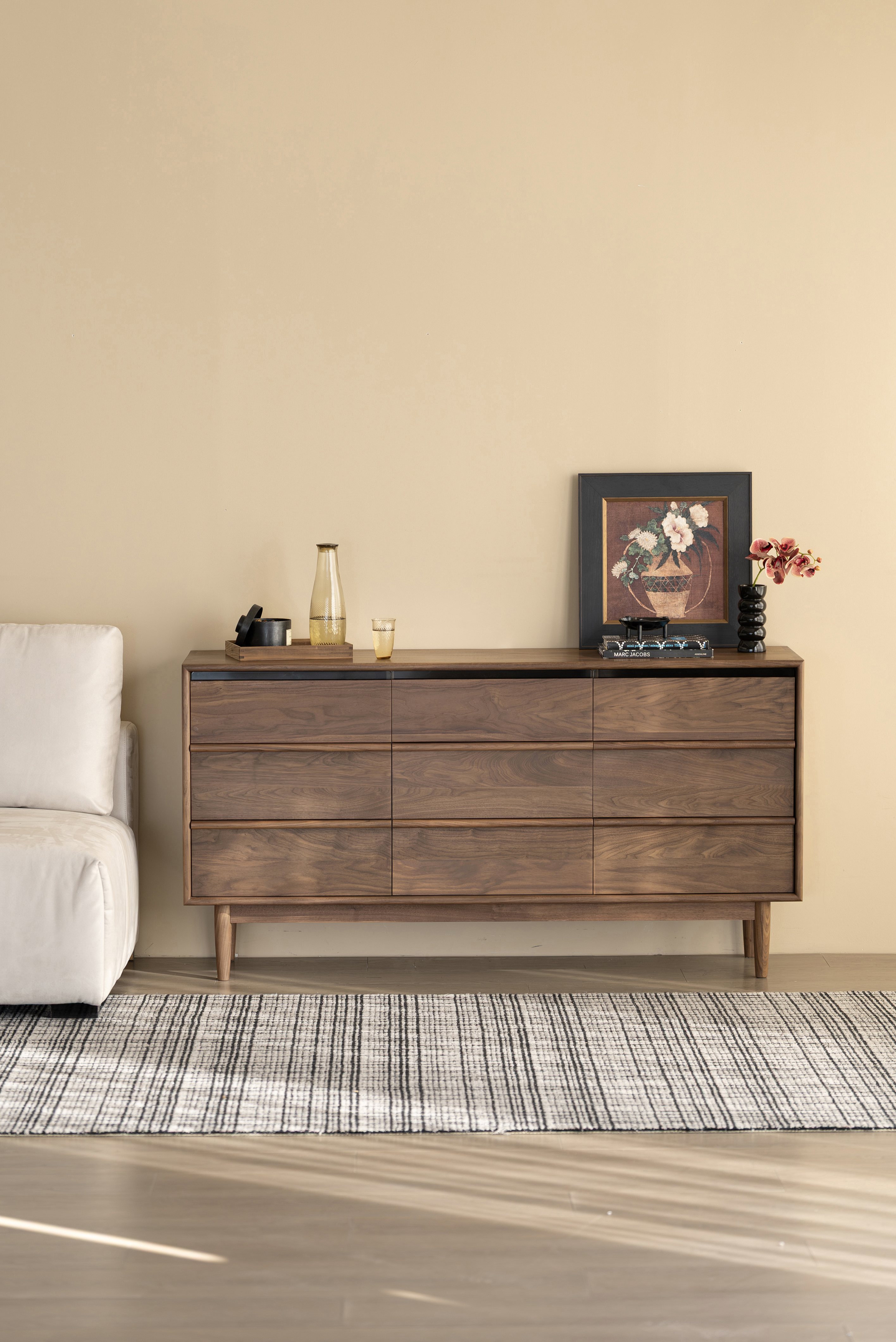 Bucket cabinet design，Residential Furniture，Black walnut furniture，Solid wood furniture，Original design，furniture design ，