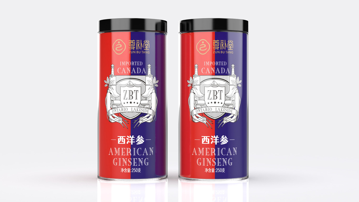 Packaging Design of American Ginseng，Packaging Design of American Ginseng Health Products，American ginseng canned packaging，