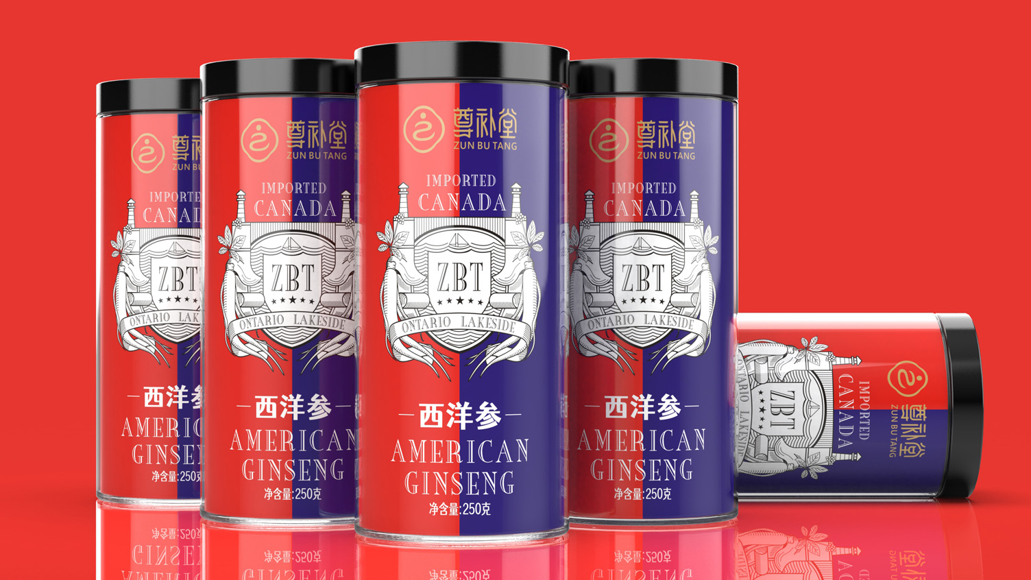 Packaging Design of American Ginseng，Packaging Design of American Ginseng Health Products，American ginseng canned packaging，