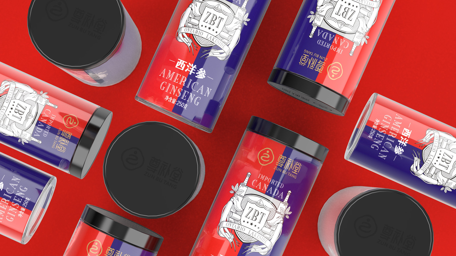 Packaging Design of American Ginseng，Packaging Design of American Ginseng Health Products，American ginseng canned packaging，