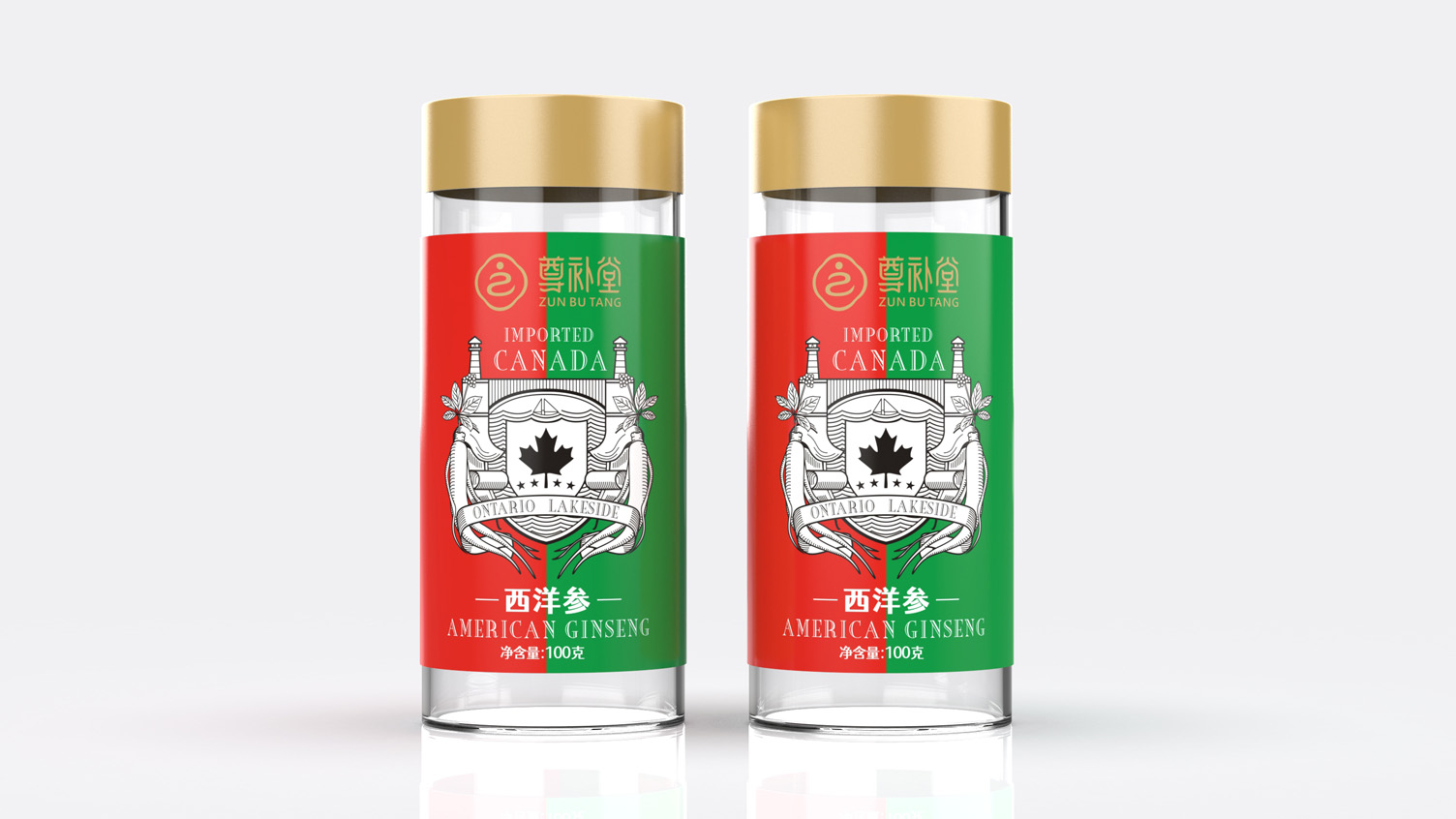 Packaging Design of American Ginseng，Packaging Design of American Ginseng Health Products，American ginseng canned packaging，