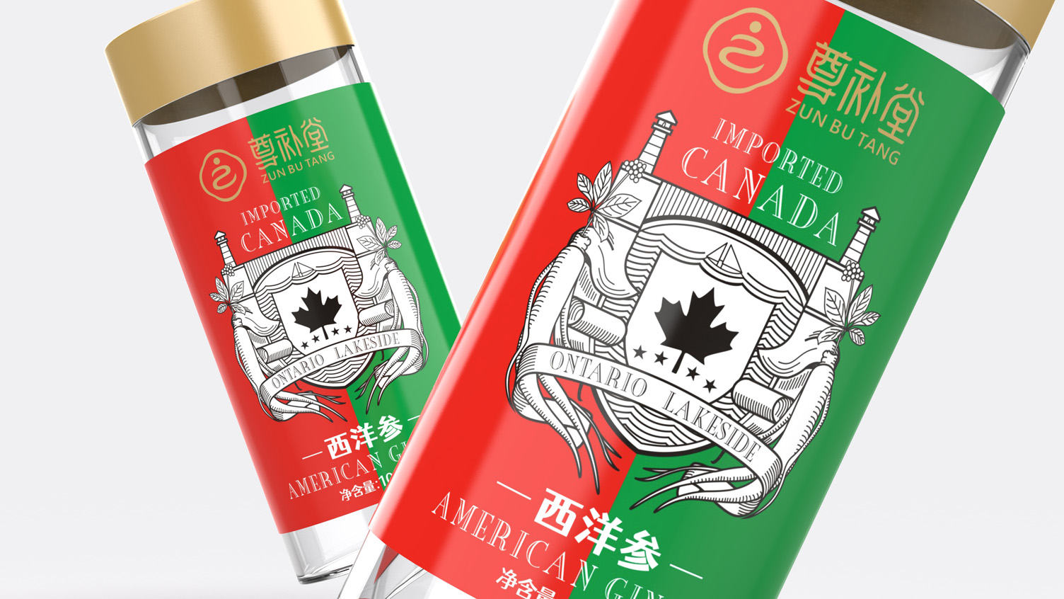 Packaging Design of American Ginseng，Packaging Design of American Ginseng Health Products，American ginseng canned packaging，