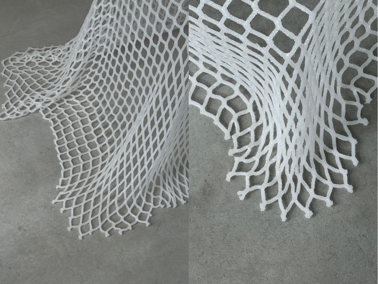 Sustainable design，Woven fabric，rejected material ，fishing net transformation，Installation art，