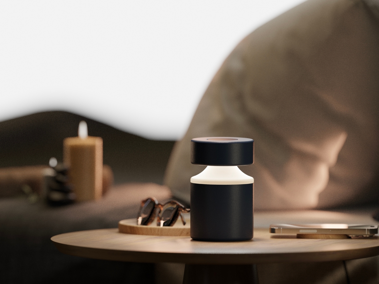 Lamp design，Minimalism，SPINTO，Portable desk lamp，Interaction design，