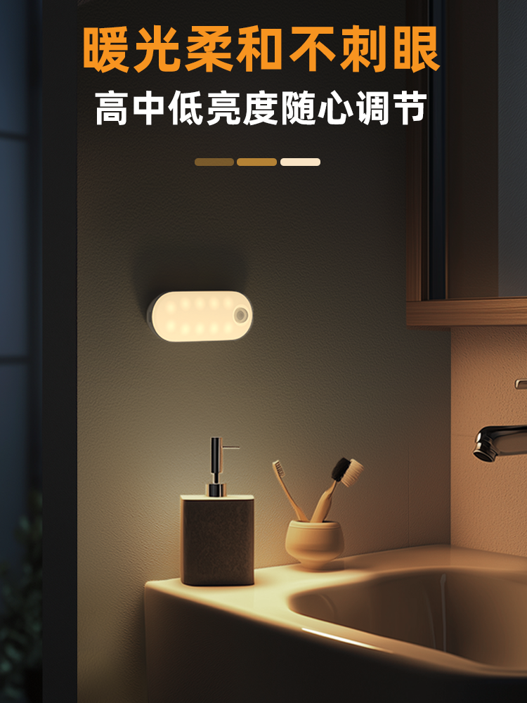 Smart night light, cold and warm two-color，Lyridz Human Body Induction Night Light，