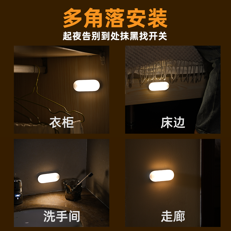 Smart night light, cold and warm two-color，Lyridz Human Body Induction Night Light，