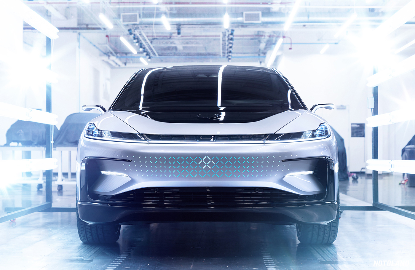 FF91，Faraday，silver，vehicle，